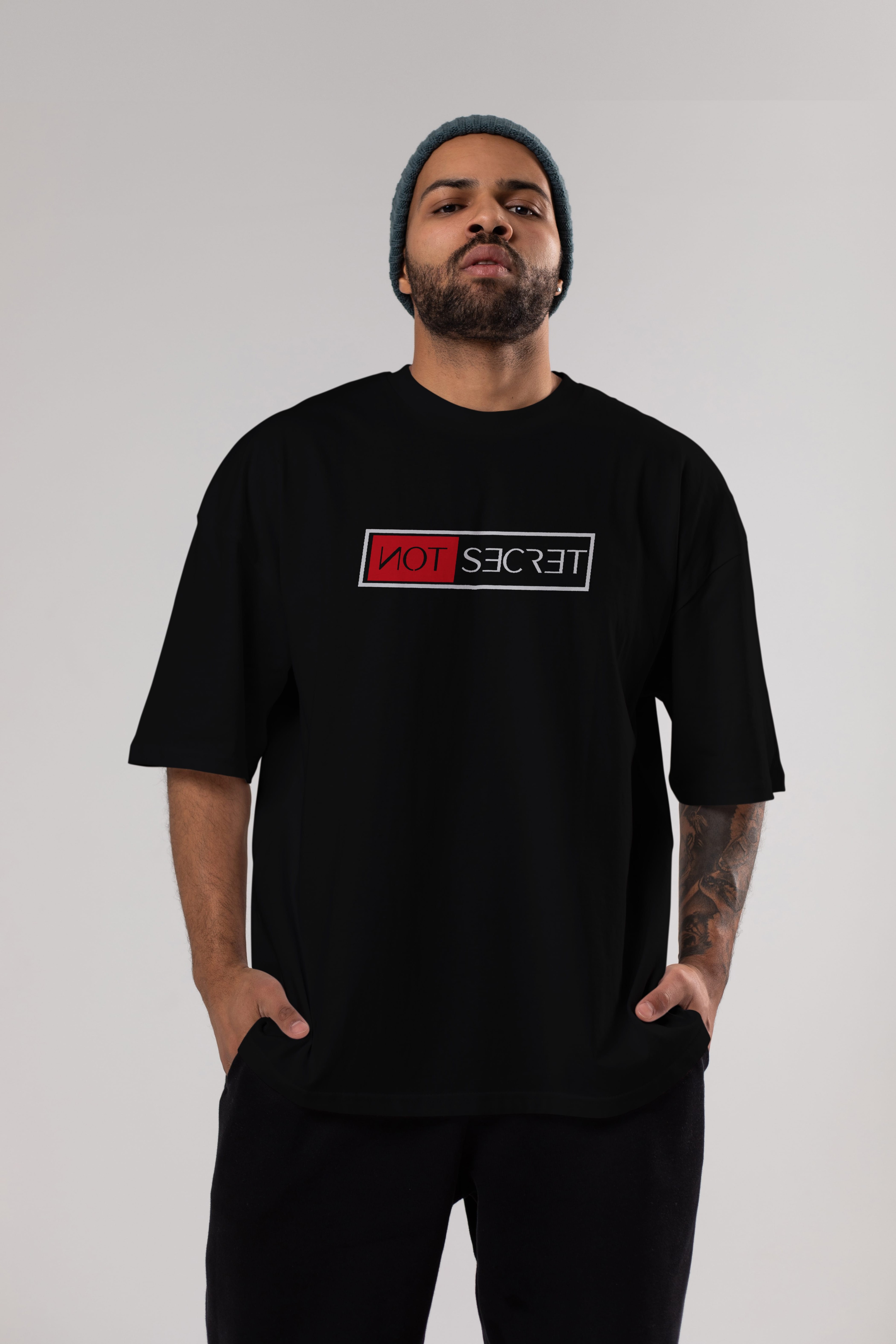 Not Secret Ön Baskılı Oversize t-shirt %100 pamuk Erkek Kadın Unisex