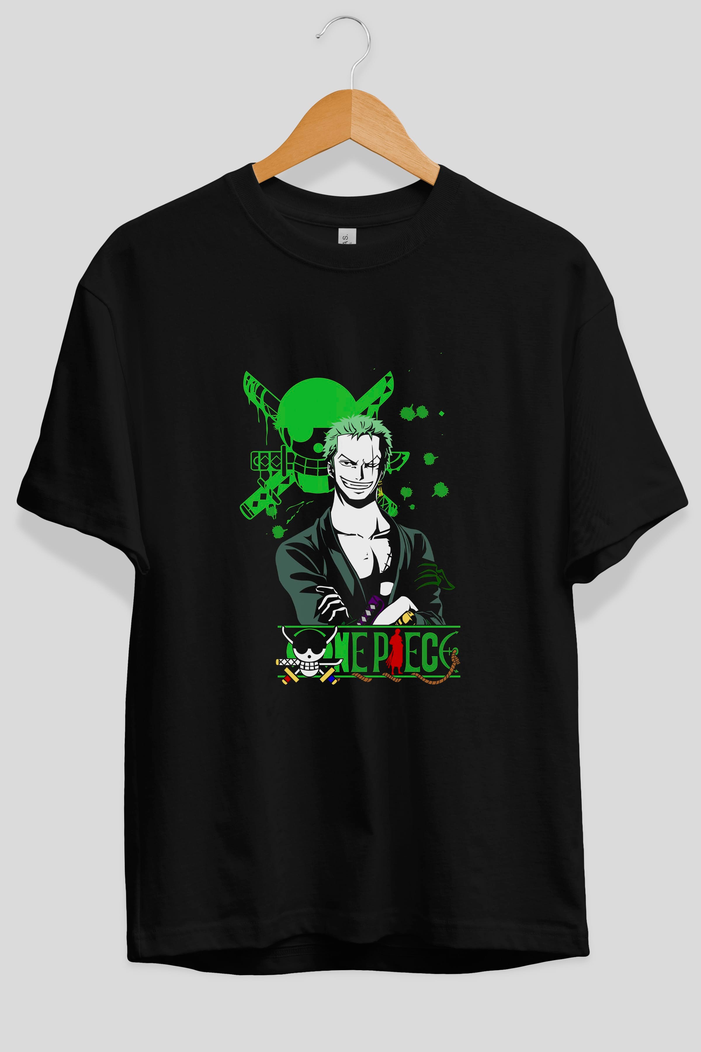 Roronoa Zoro 2 Anime Ön Baskılı Oversize t-shirt Erkek Kadın Unisex