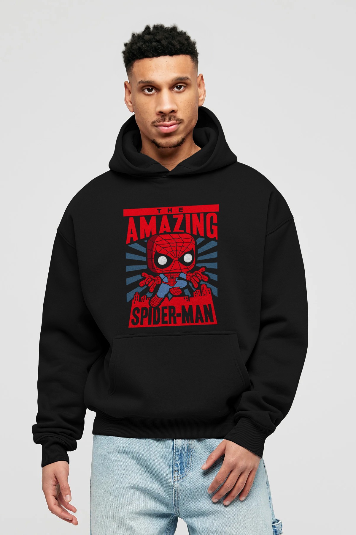 Spiderman (20) Ön Baskılı Hoodie Oversize Kapüşonlu Sweatshirt Erkek Kadın Unisex