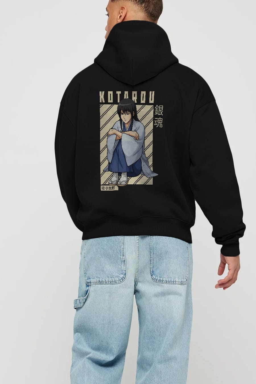 Kotarou Katsura GINTAMA Anime Arka Baskılı Hoodie Oversize Kapüşonlu Sweatshirt Erkek Kadın Unisex