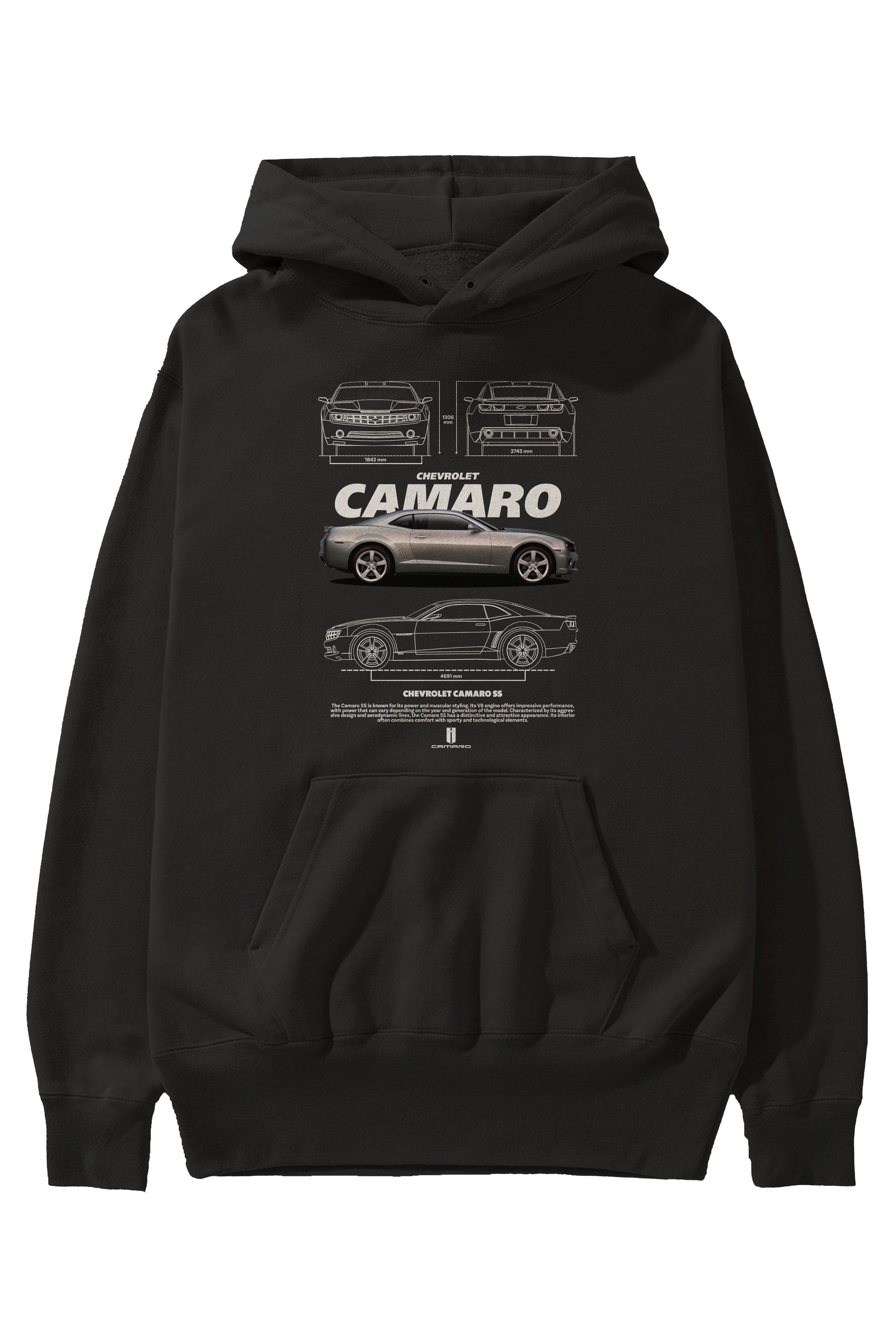 Chevrolet CAMARO SS Ön Baskılı Hoodie Oversize Kapüşonlu Sweatshirt Erkek Kadın Unisex