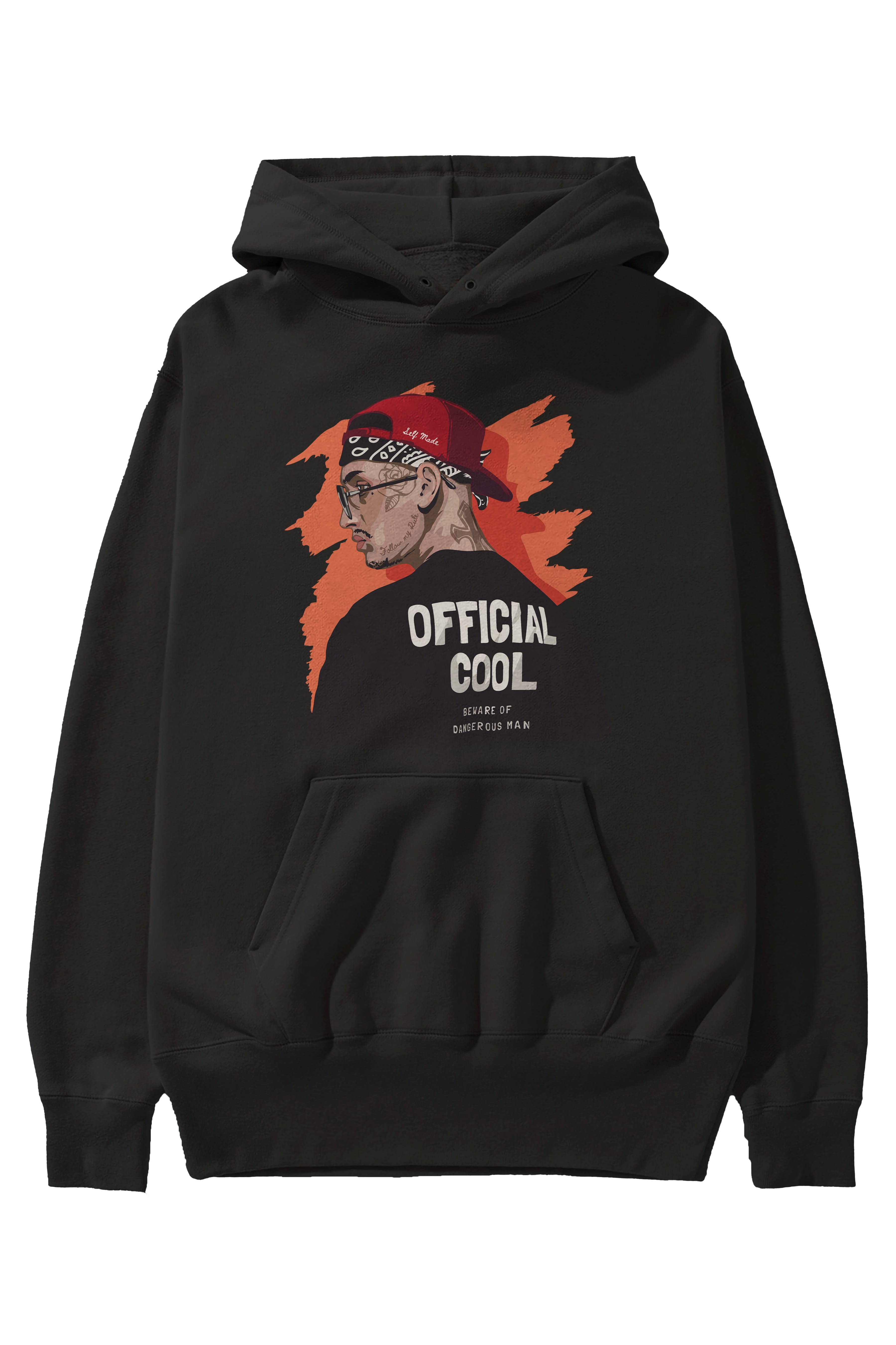 Official Cool Ön Baskılı Hoodie Oversize Kapüşonlu Sweatshirt Erkek Kadın Unisex