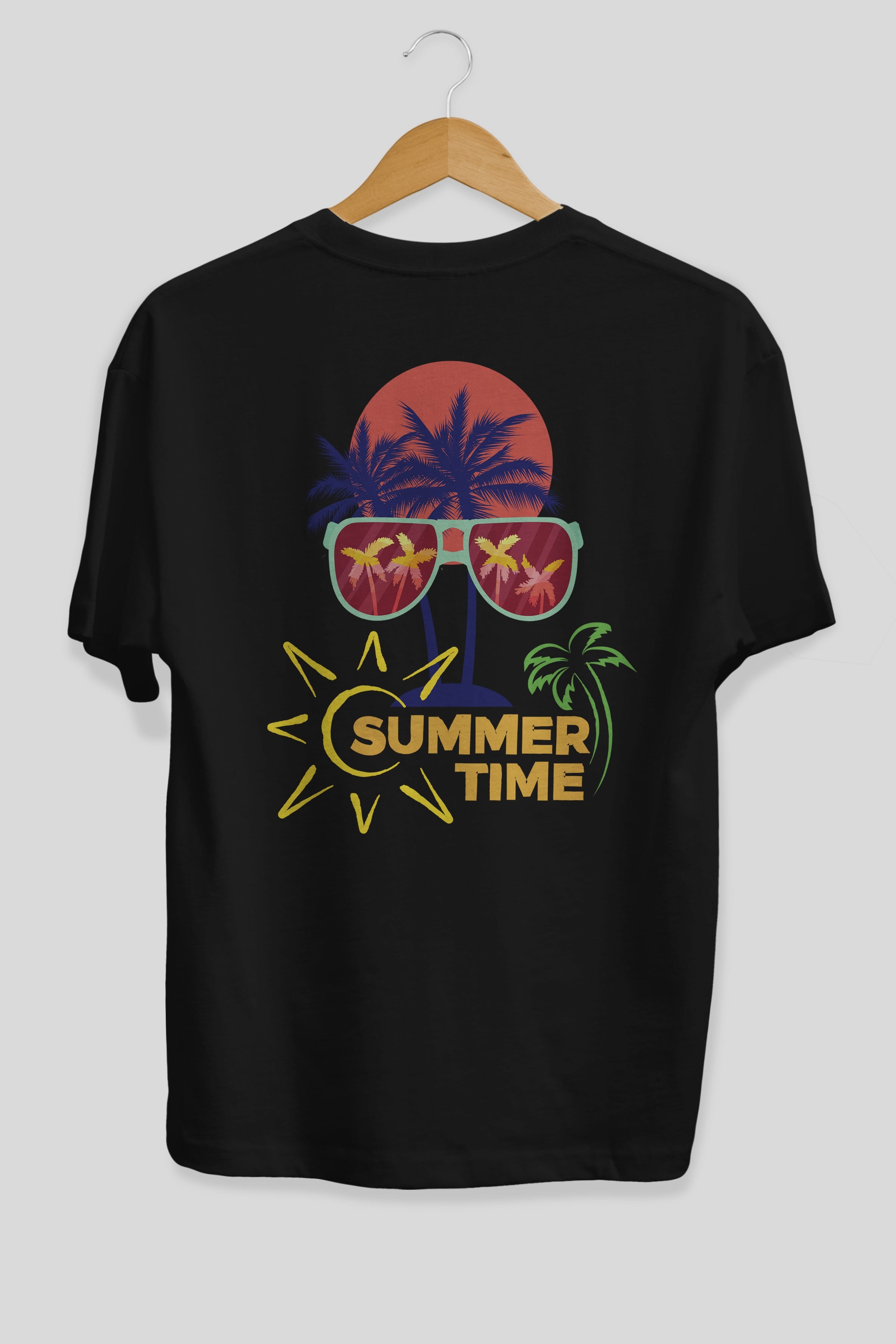 Summer Time Yazılı Arka Baskılı Oversize t-shirt Erkek Kadın Unisex