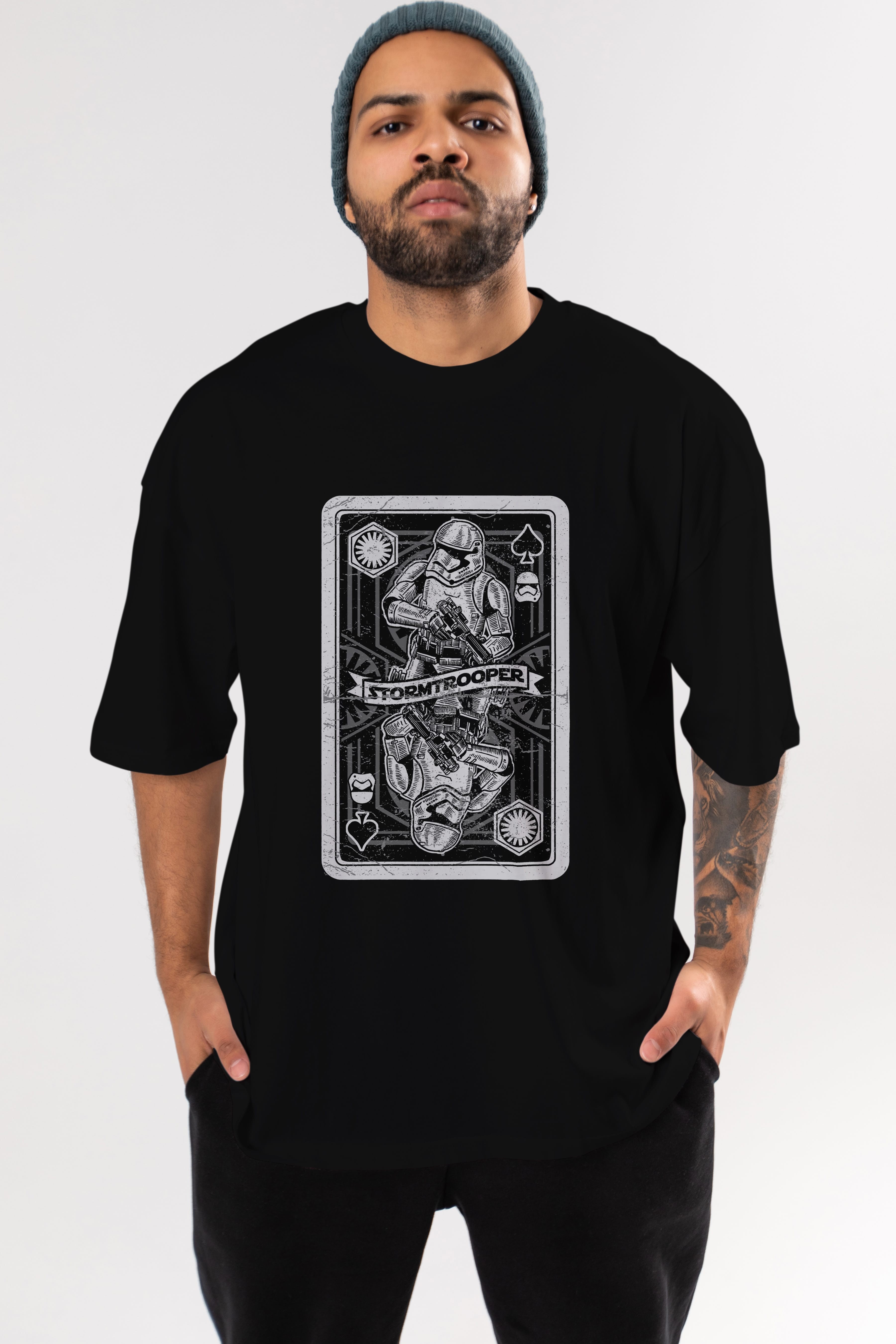 Stormtrooper Playing Card Ön Baskılı Oversize t-shirt Erkek Kadın Unisex %100 Pamuk tişort