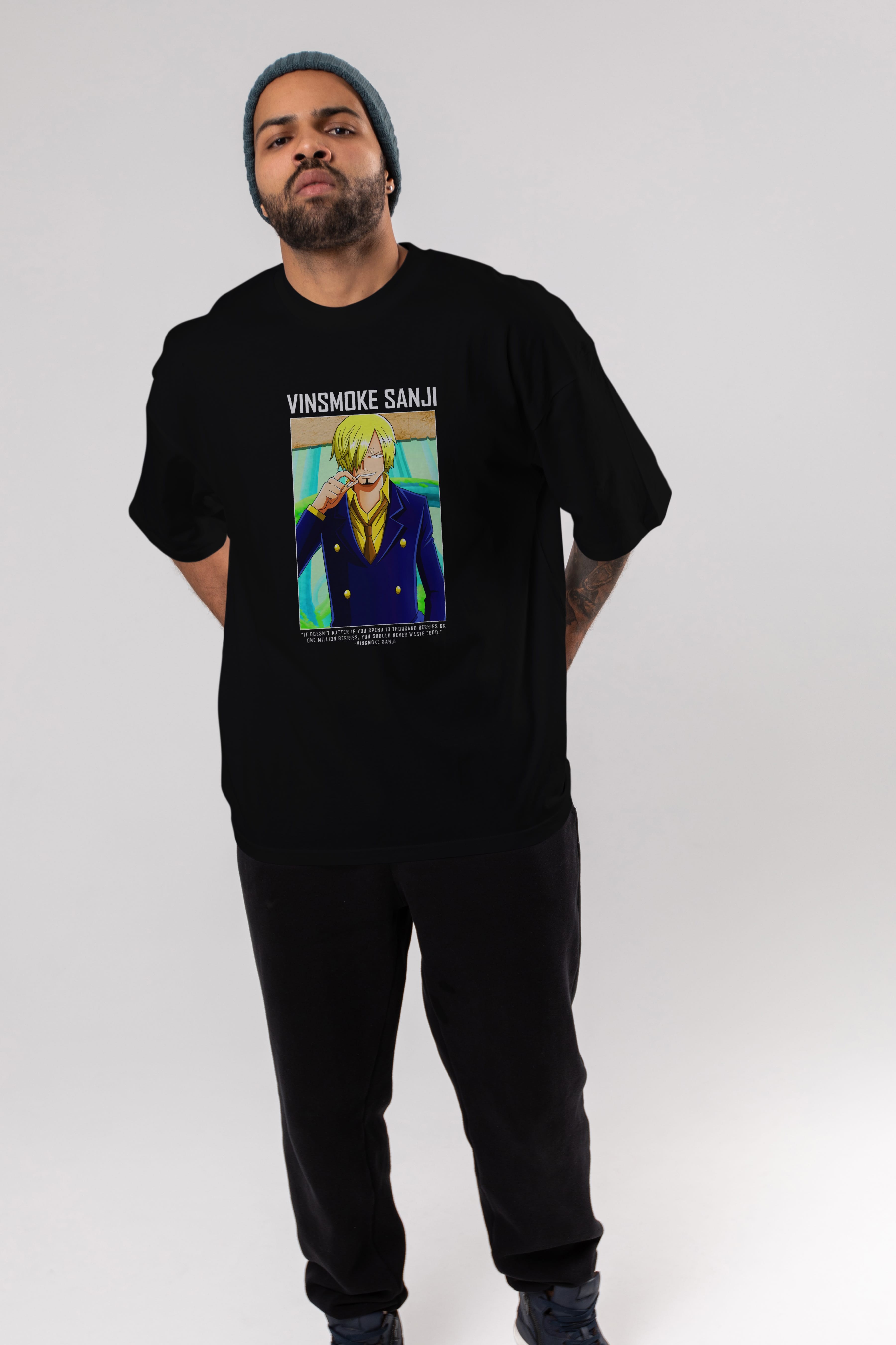 Sanji 2 Anime Ön Baskılı Oversize t-shirt Erkek Kadın Unisex