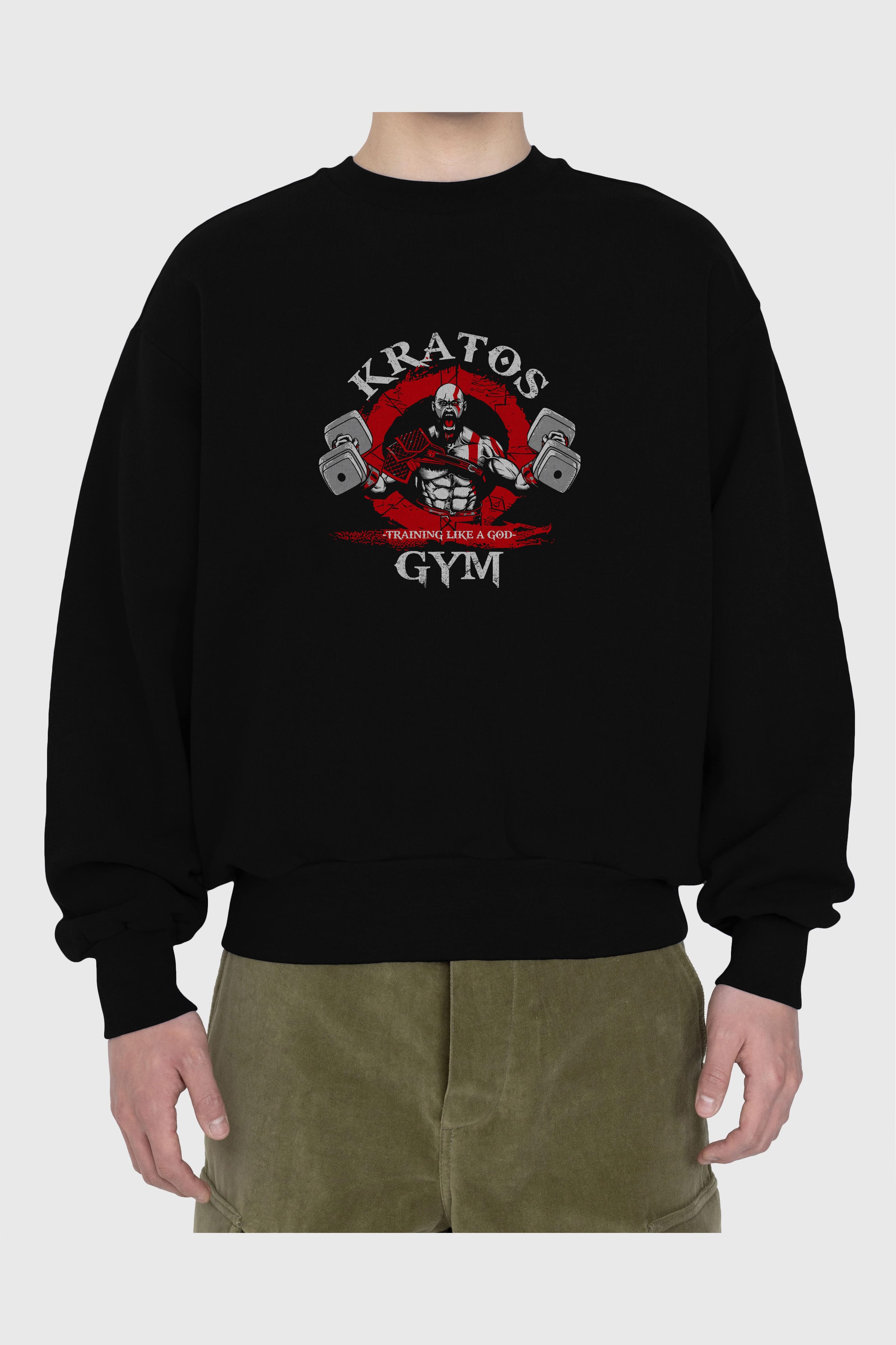 Kratos GYM Ön Baskılı Oversize Sweatshirt Erkek Kadın Unisex