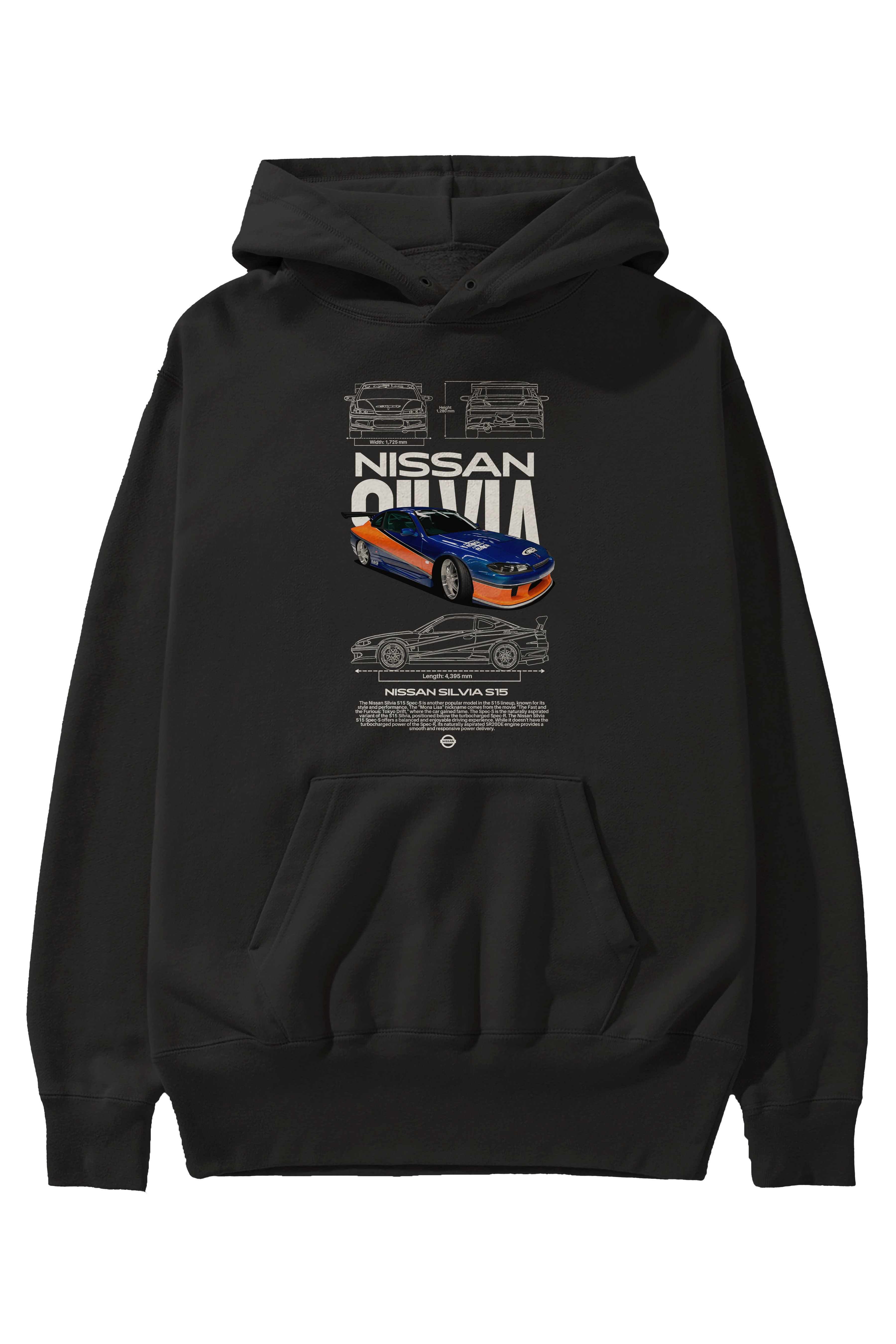 nissan silvia 3 Ön Baskılı Hoodie Oversize Kapüşonlu Sweatshirt Erkek Kadın Unisex