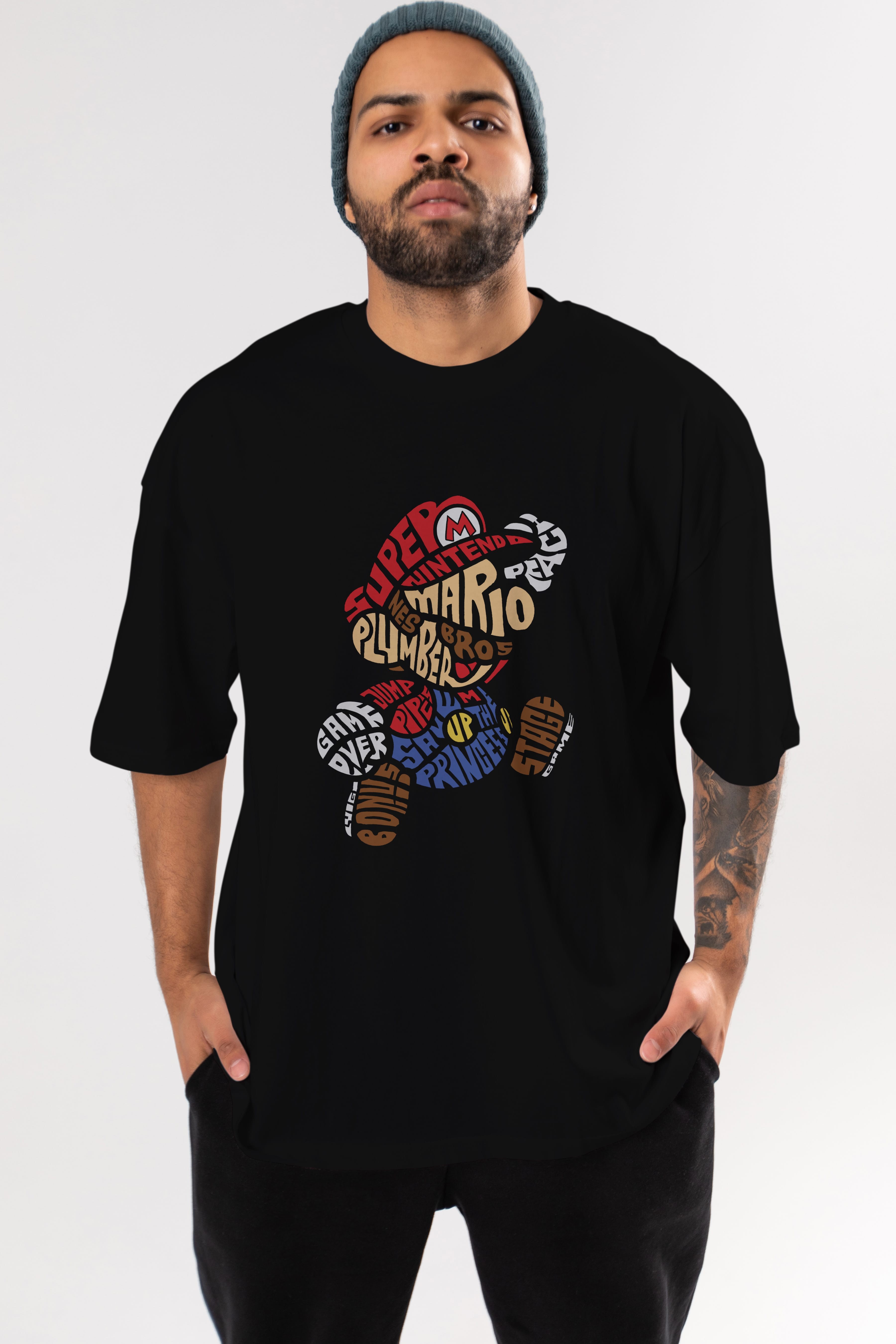 Mario Bros Ön Baskılı Oversize t-shirt %100 pamuk Erkek Kadın Unisex