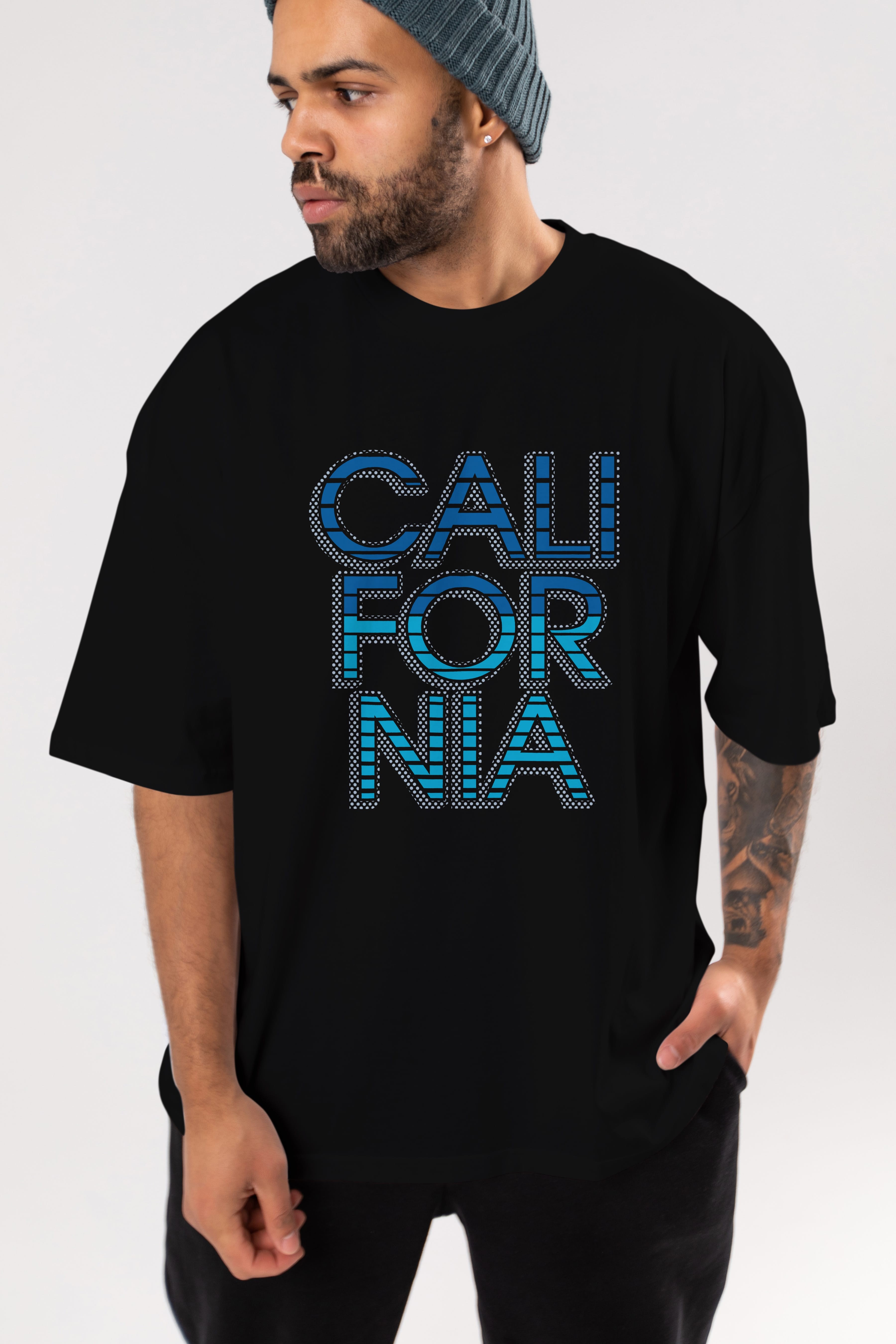 California 3 Ön Baskılı Oversize t-shirt Erkek Kadın Unisex