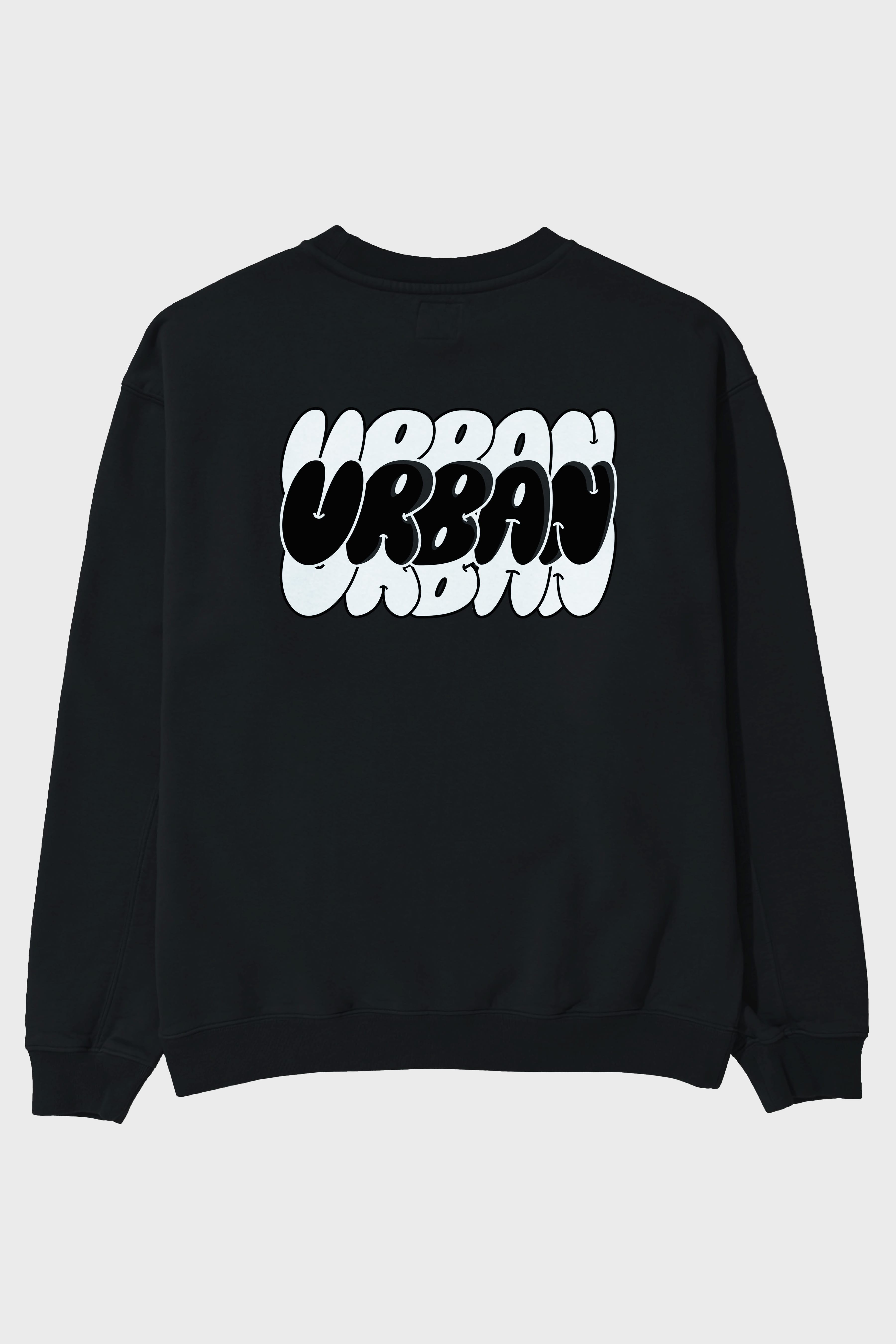 Urban Yazılı Arka Baskılı Oversize Sweatshirt Erkek Kadın Unisex