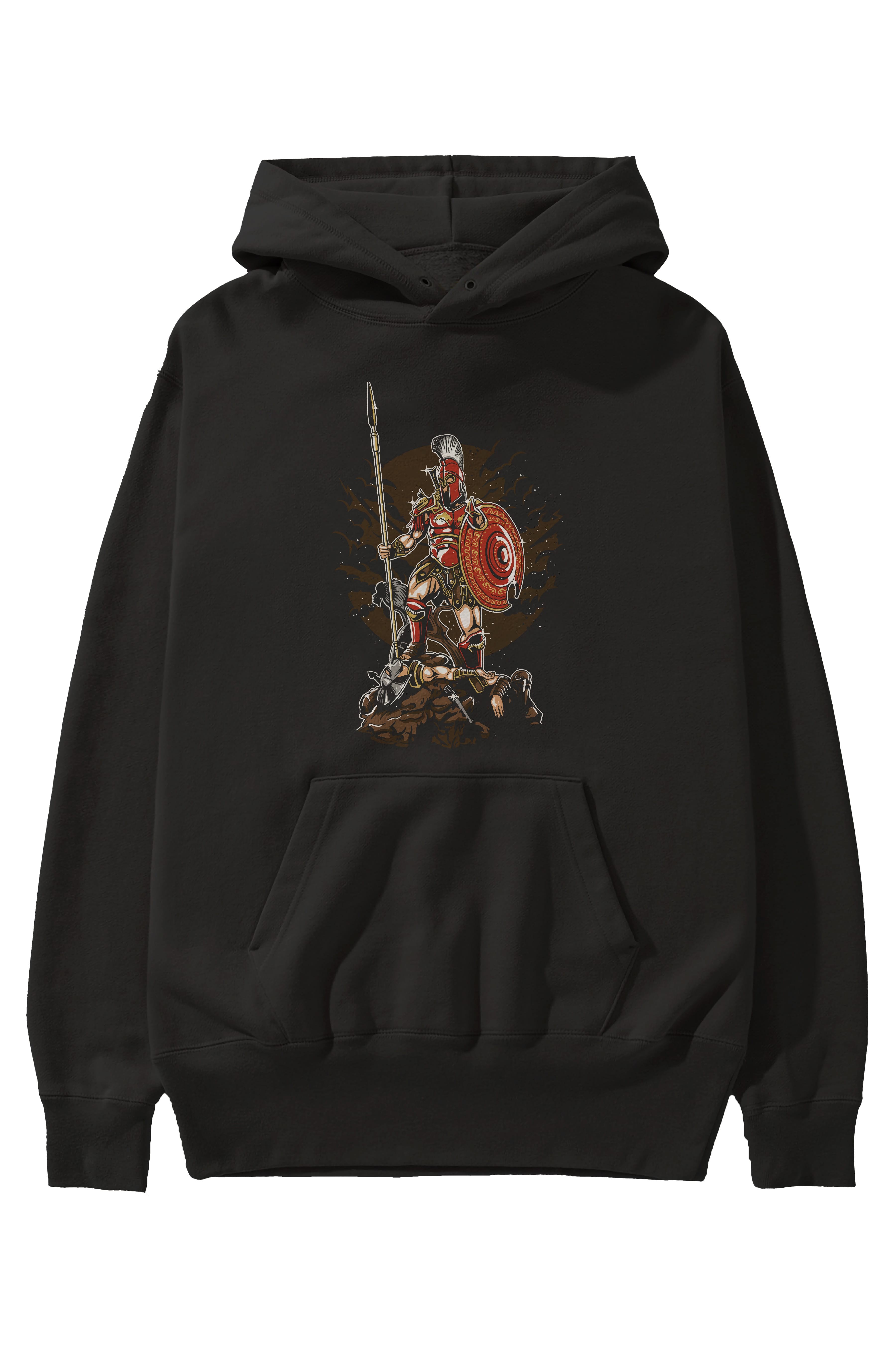 Sparta Ön Baskılı Hoodie Oversize Kapüşonlu Sweatshirt Erkek Kadın Unisex