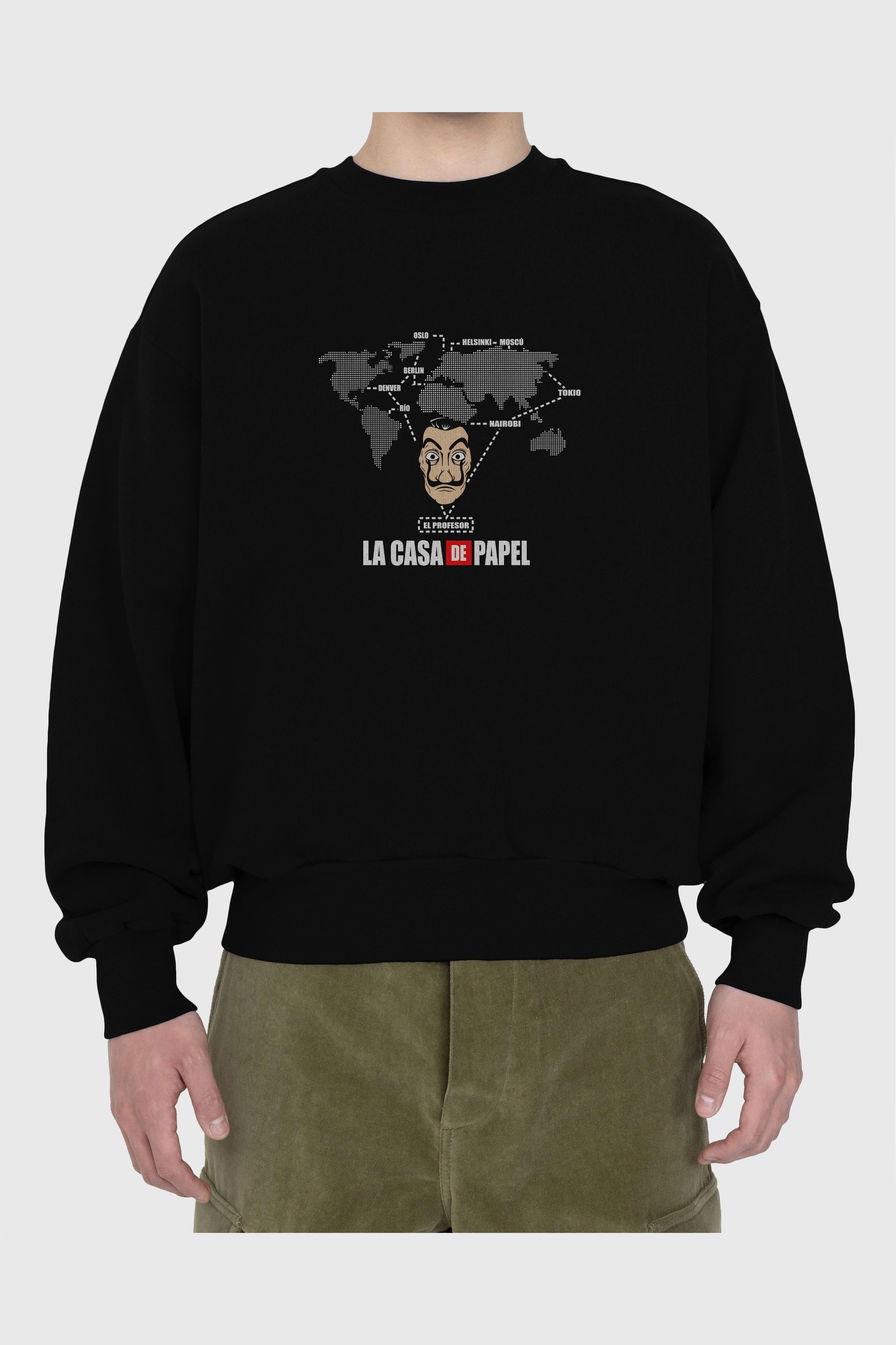 La Casa De Papel Ön Baskılı Oversize Sweatshirt Erkek Kadın Unisex