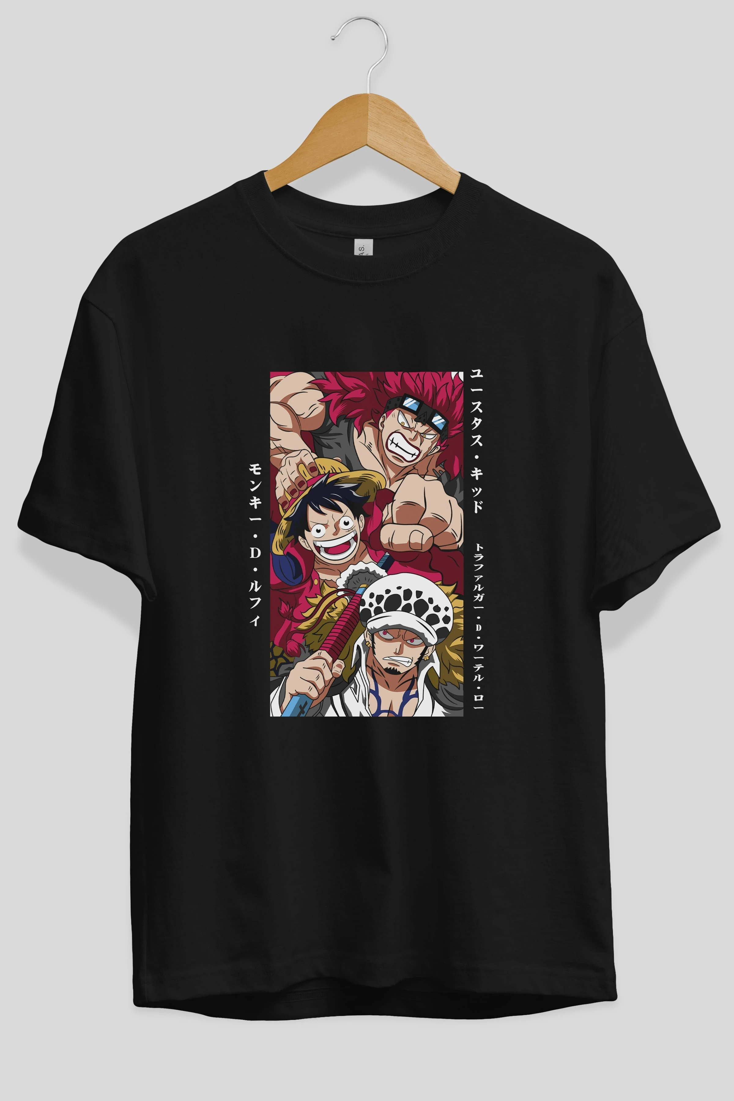 SUPER NOVAS one piece Anime Ön Baskılı Oversize t-shirt %100 pamuk Erkek Kadın Unisex