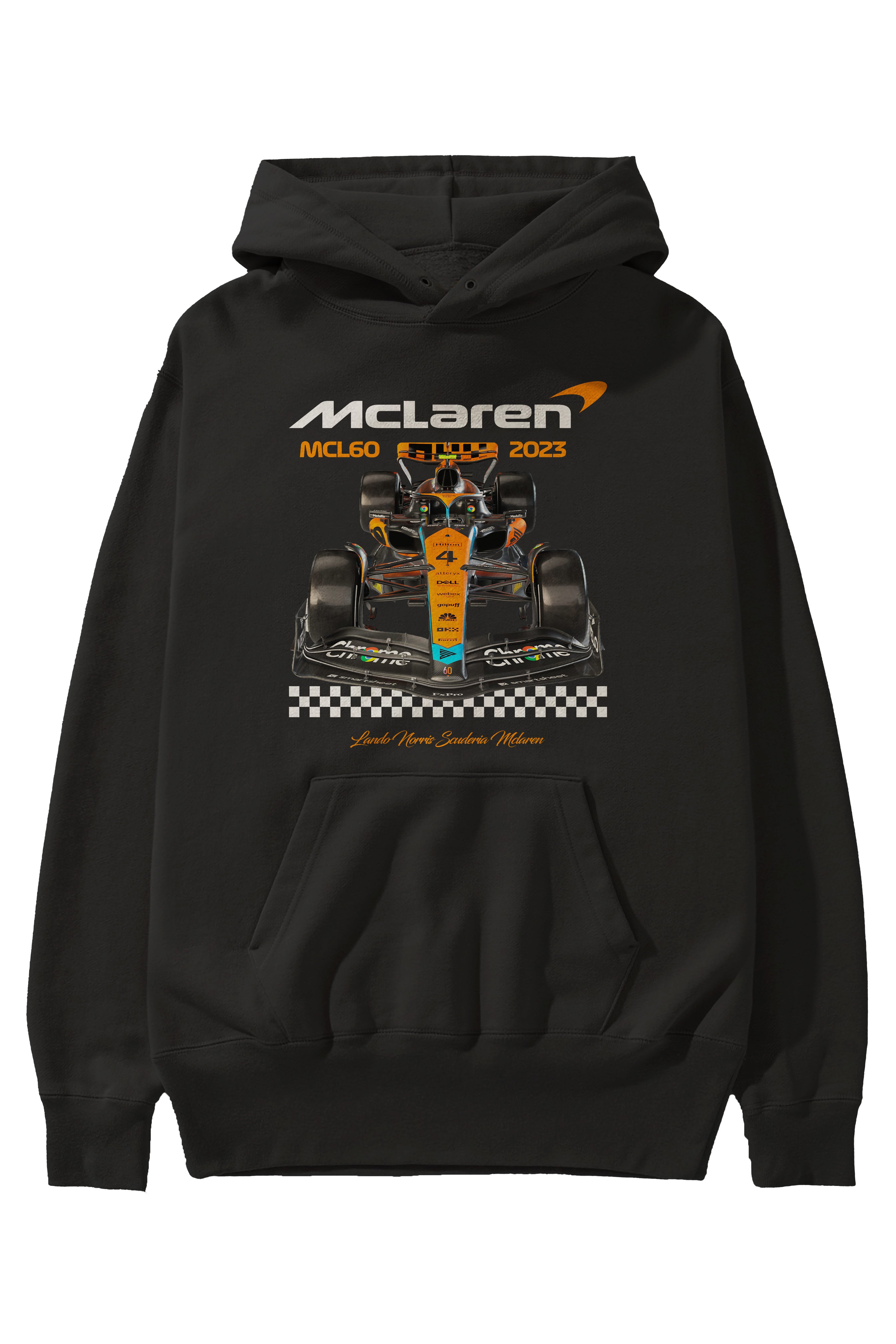 MCLAREN F1 Ön Baskılı Hoodie Oversize Kapüşonlu Sweatshirt Erkek Kadın Unisex