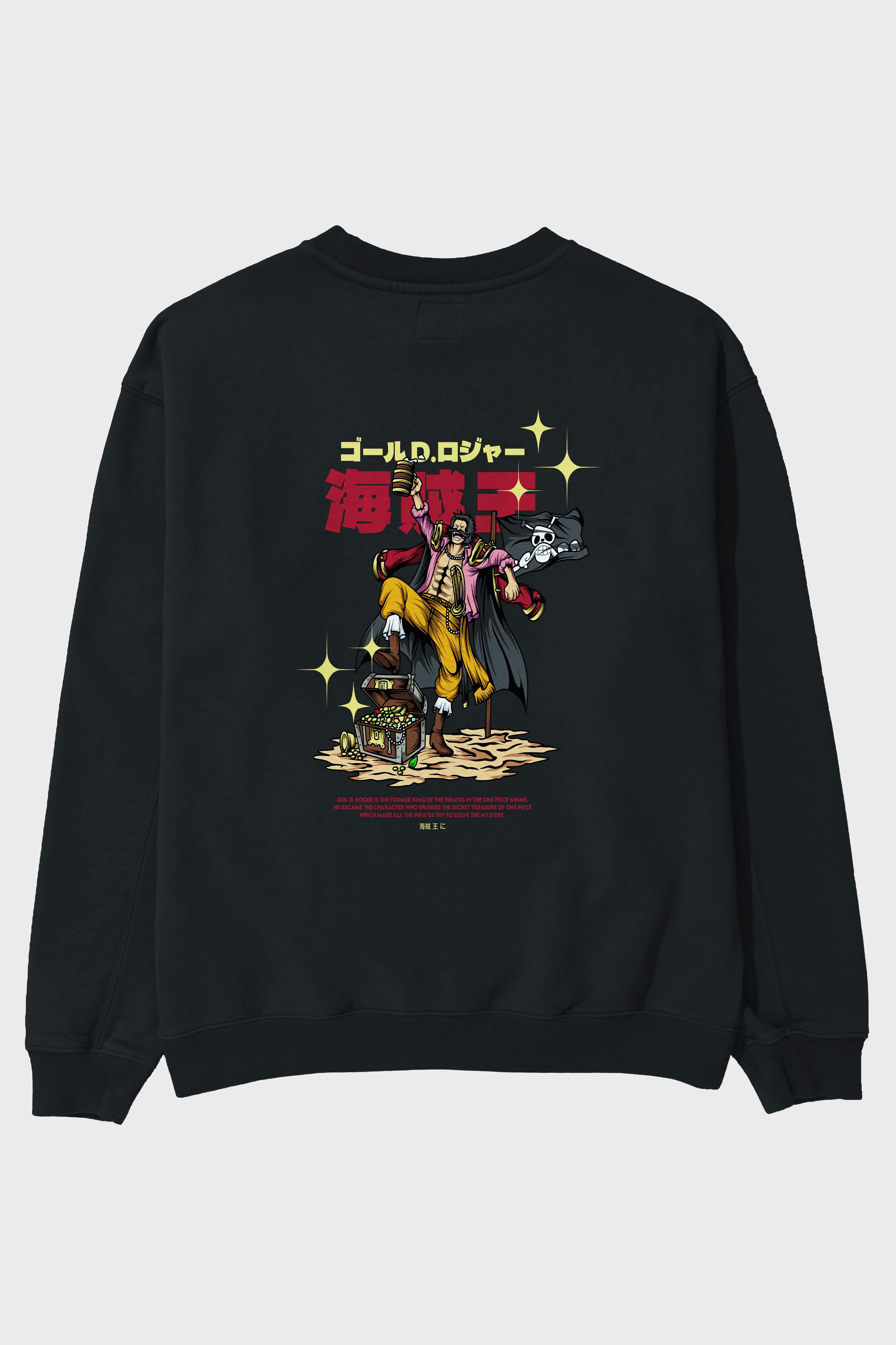 Roger Anime Arka Baskılı Oversize Sweatshirt Erkek Kadın Unisex