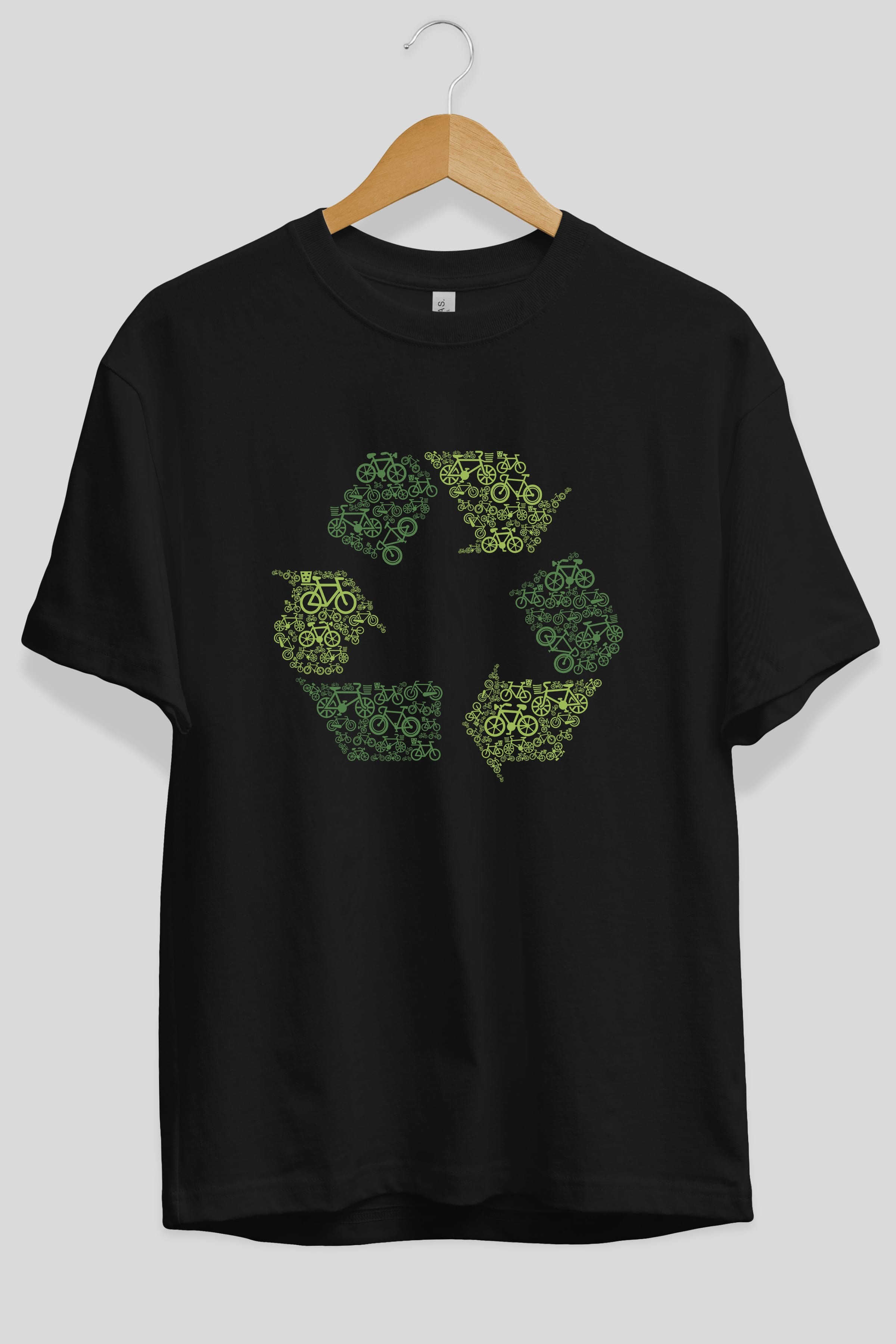 Recycling Ön Baskılı Oversize t-shirt %100 pamuk Erkek Kadın Unisex