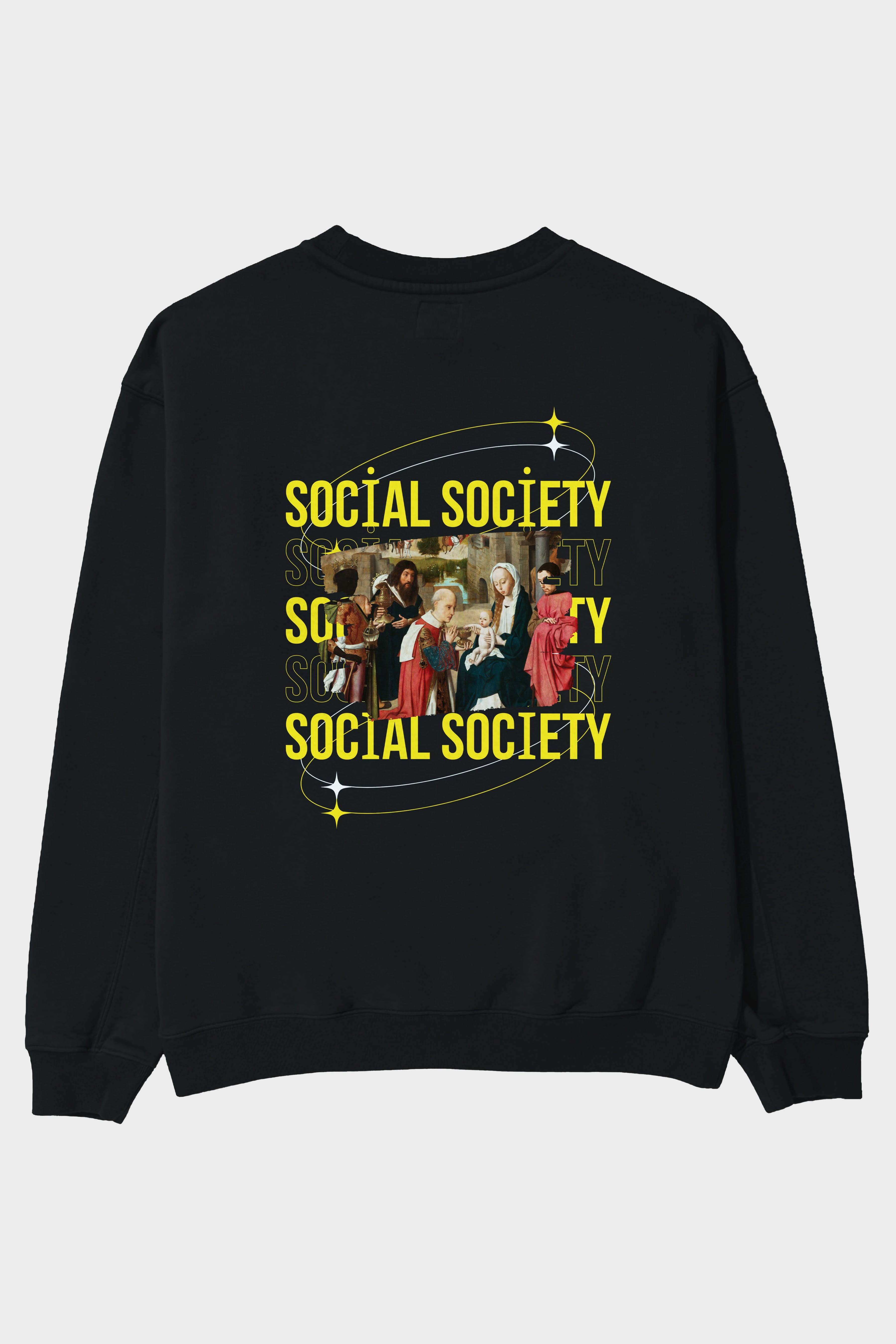 Social Society Yazılı Arka Baskılı Oversize Sweatshirt Erkek Kadın Unisex