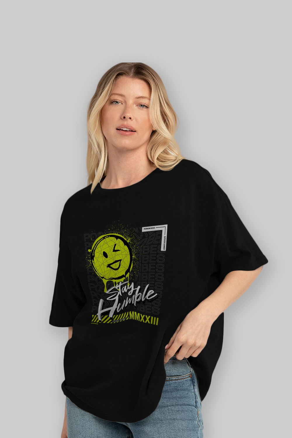 Stay Humble Ön Baskılı Oversize t-shirt Erkek Kadın Unisex