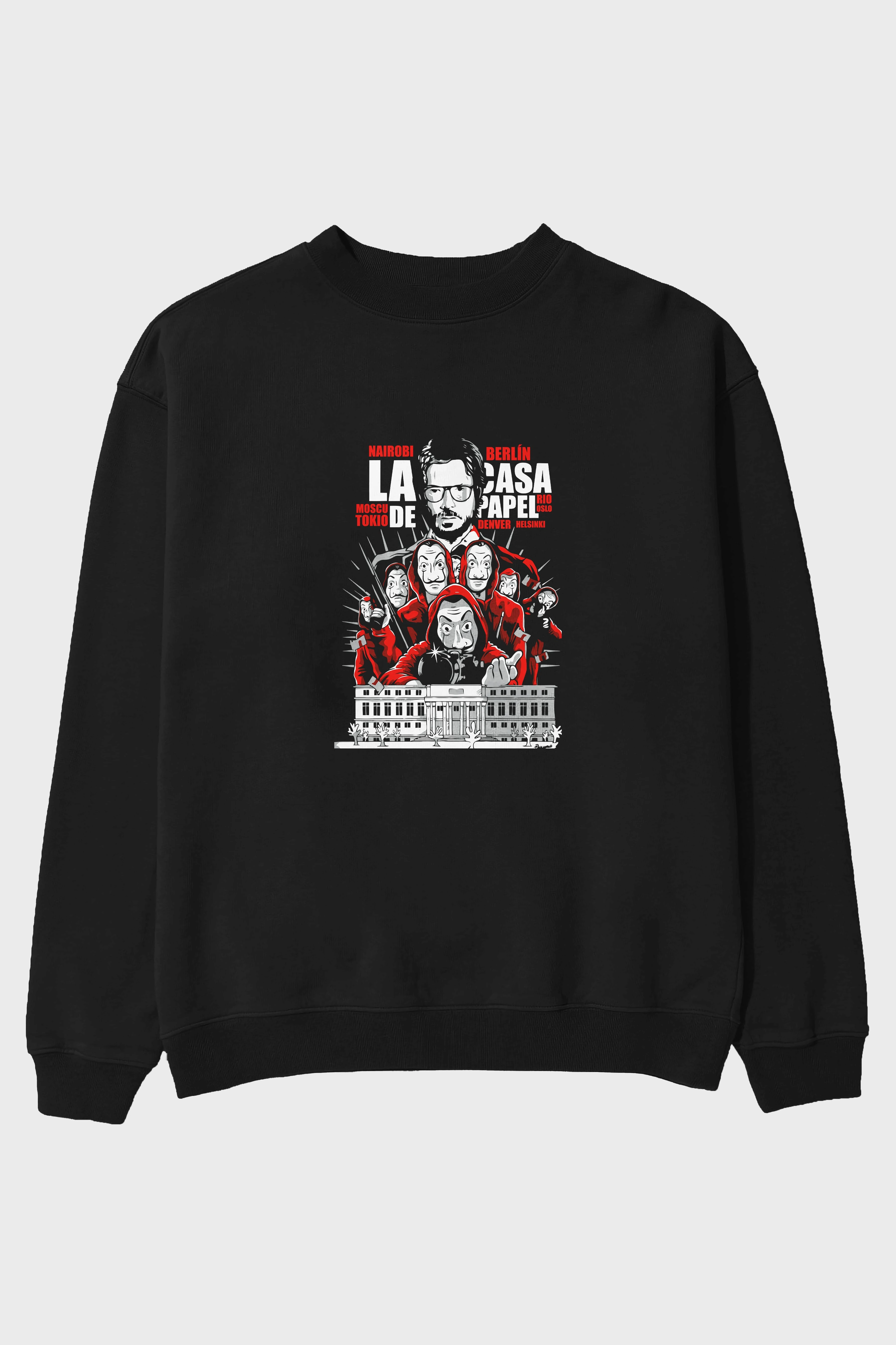 La Casa De Papel (2) Ön Baskılı Oversize Sweatshirt Erkek Kadın Unisex