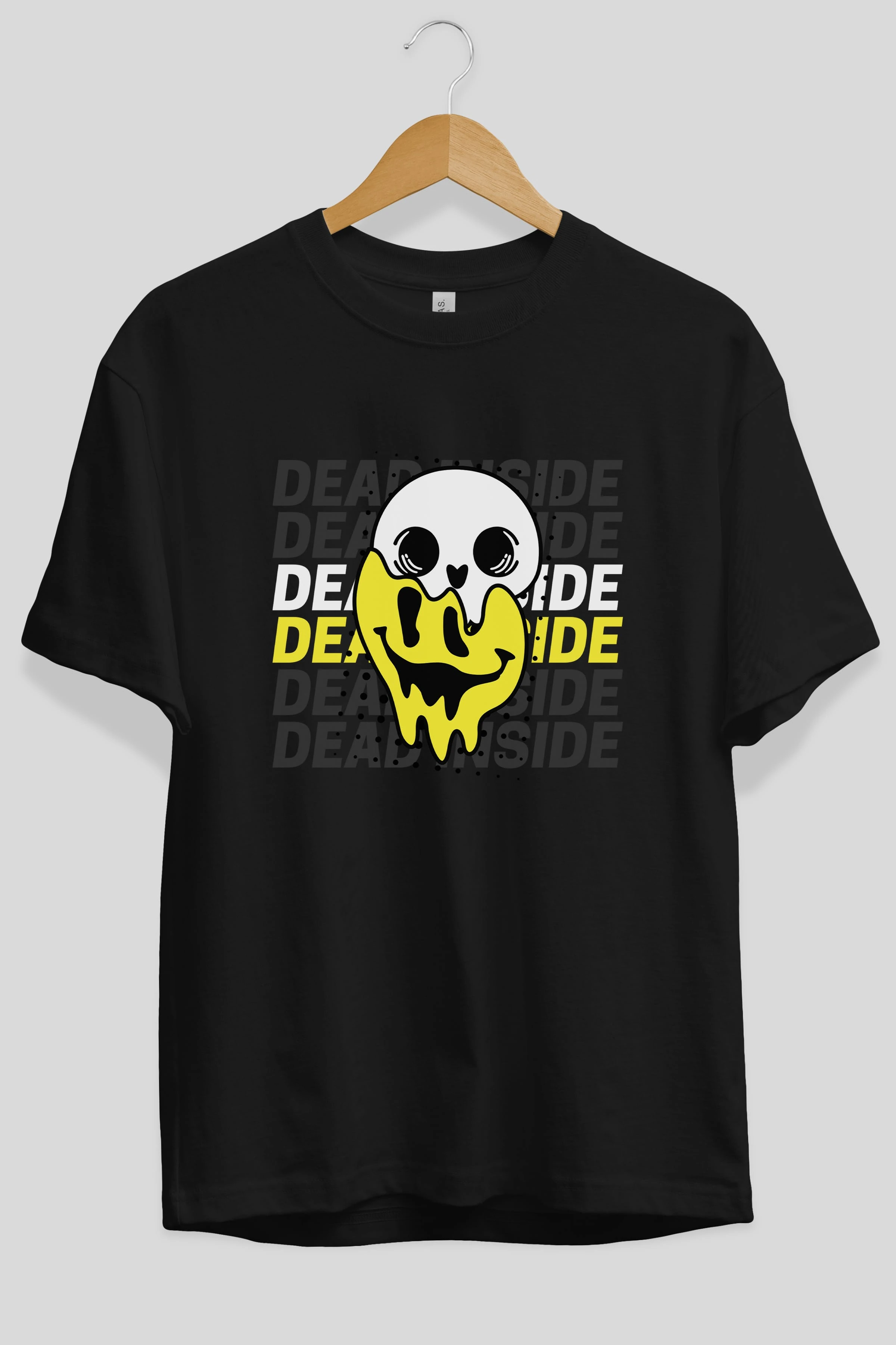 Dead Inside Yazılı Ön Baskılı Oversize t-shirt Erkek Kadın Unisex