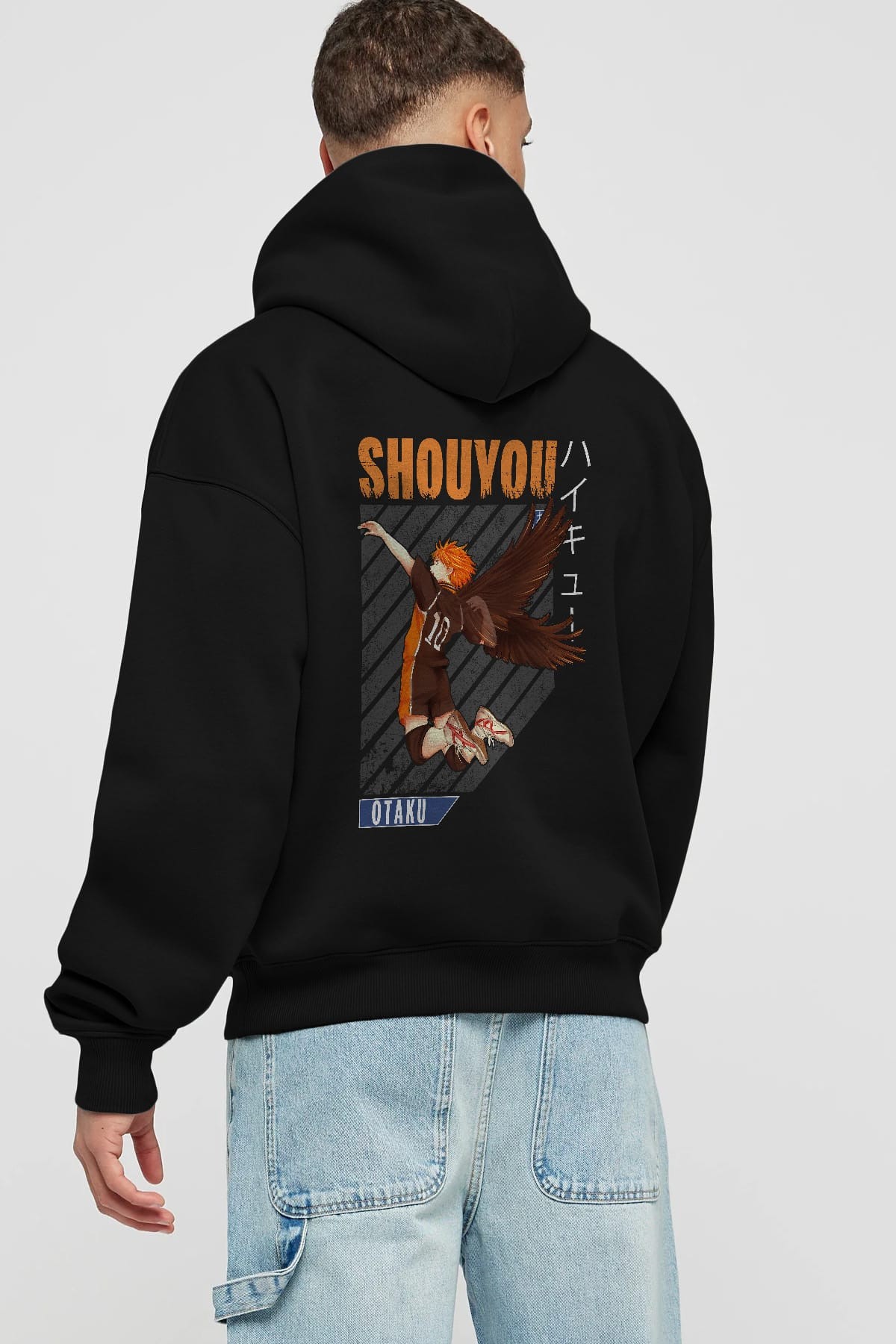 Shouyou Hinata 10 Anime Arka Baskılı Hoodie Oversize Kapüşonlu Sweatshirt Erkek Kadın Unisex