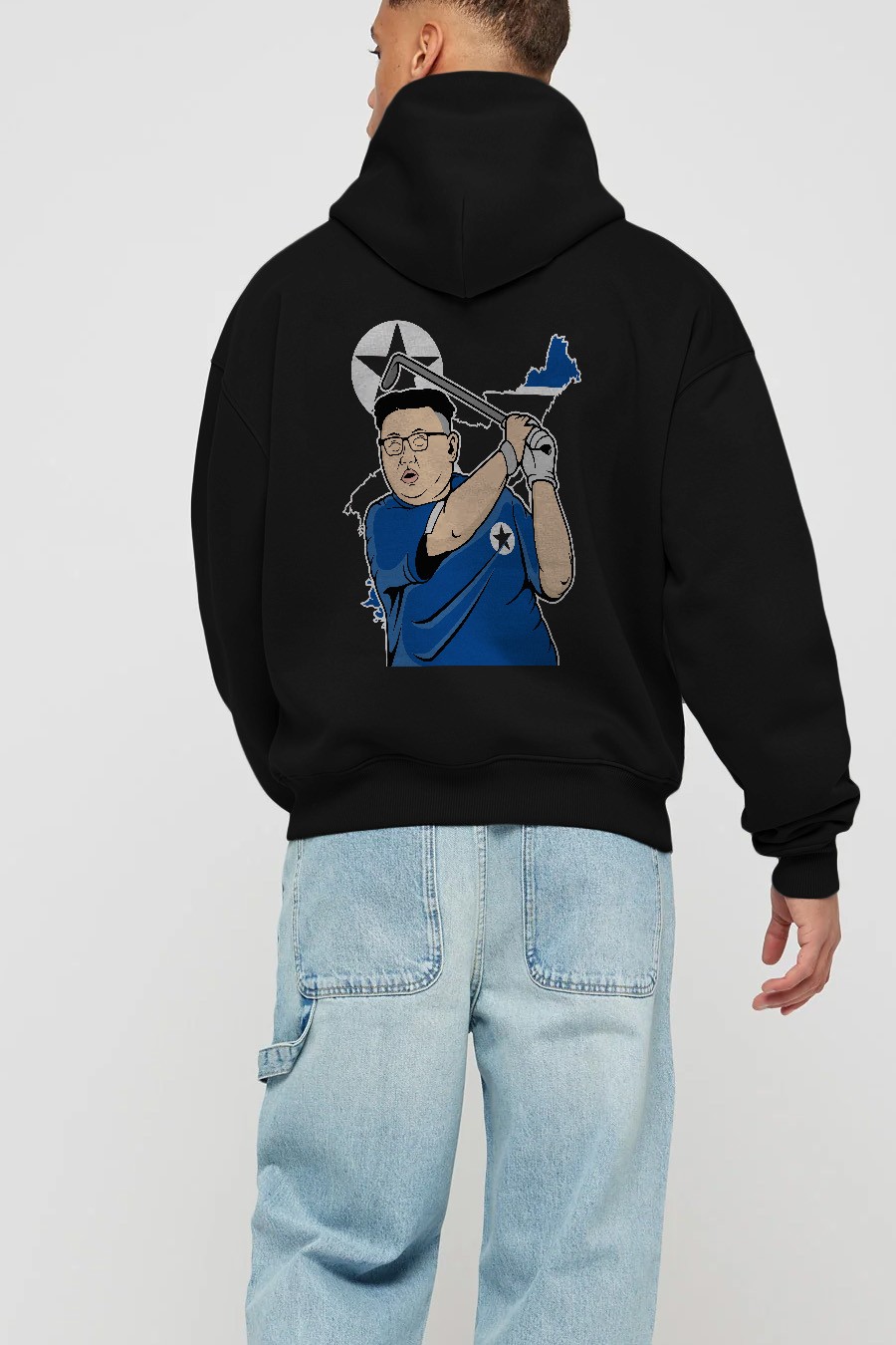 Kim Golf Arka Baskılı Hoodie Oversize Kapüşonlu Sweatshirt Erkek Kadın Unisex