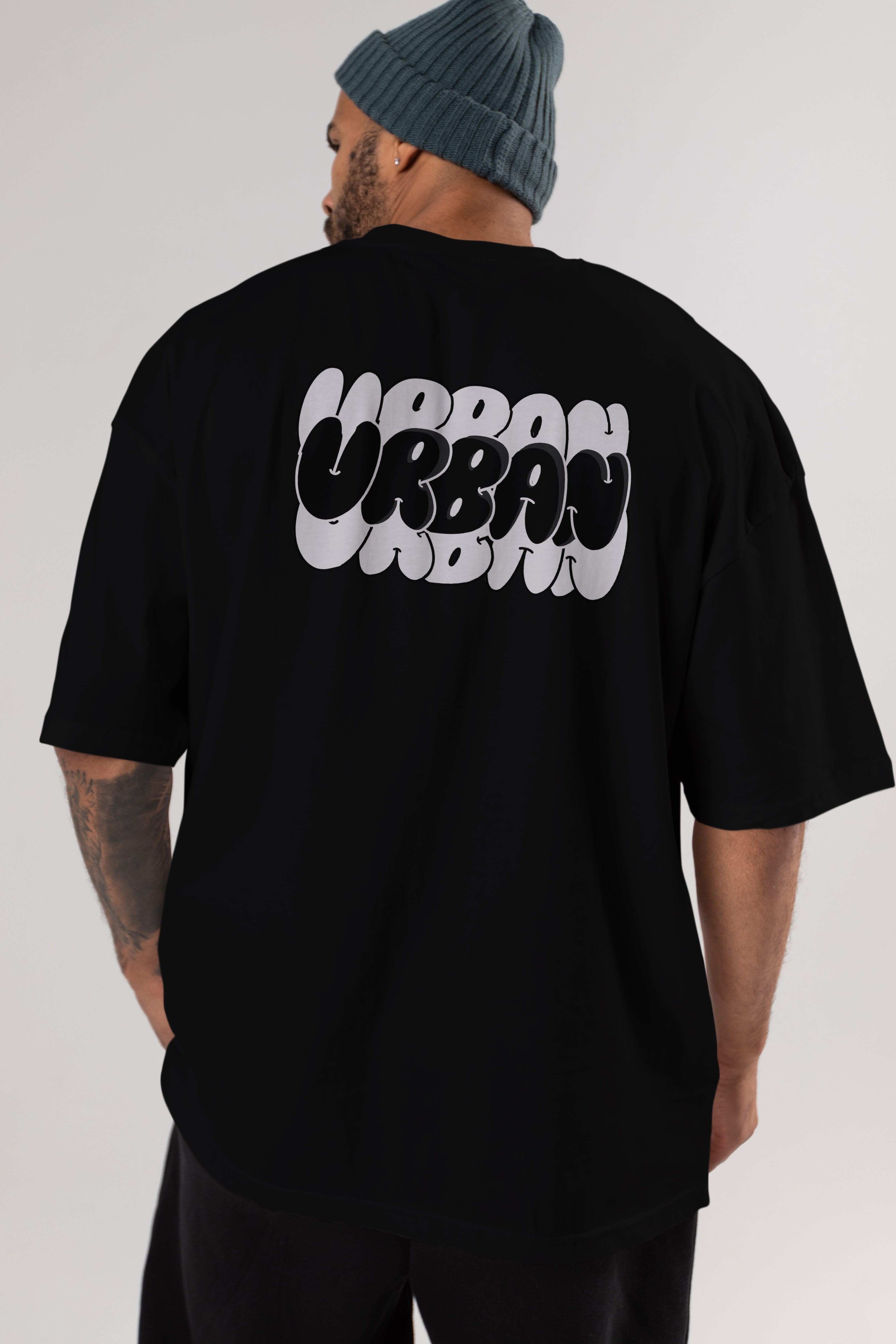 Urban Yazılı Arka Baskılı Oversize t-shirt Erkek Kadın Unisex