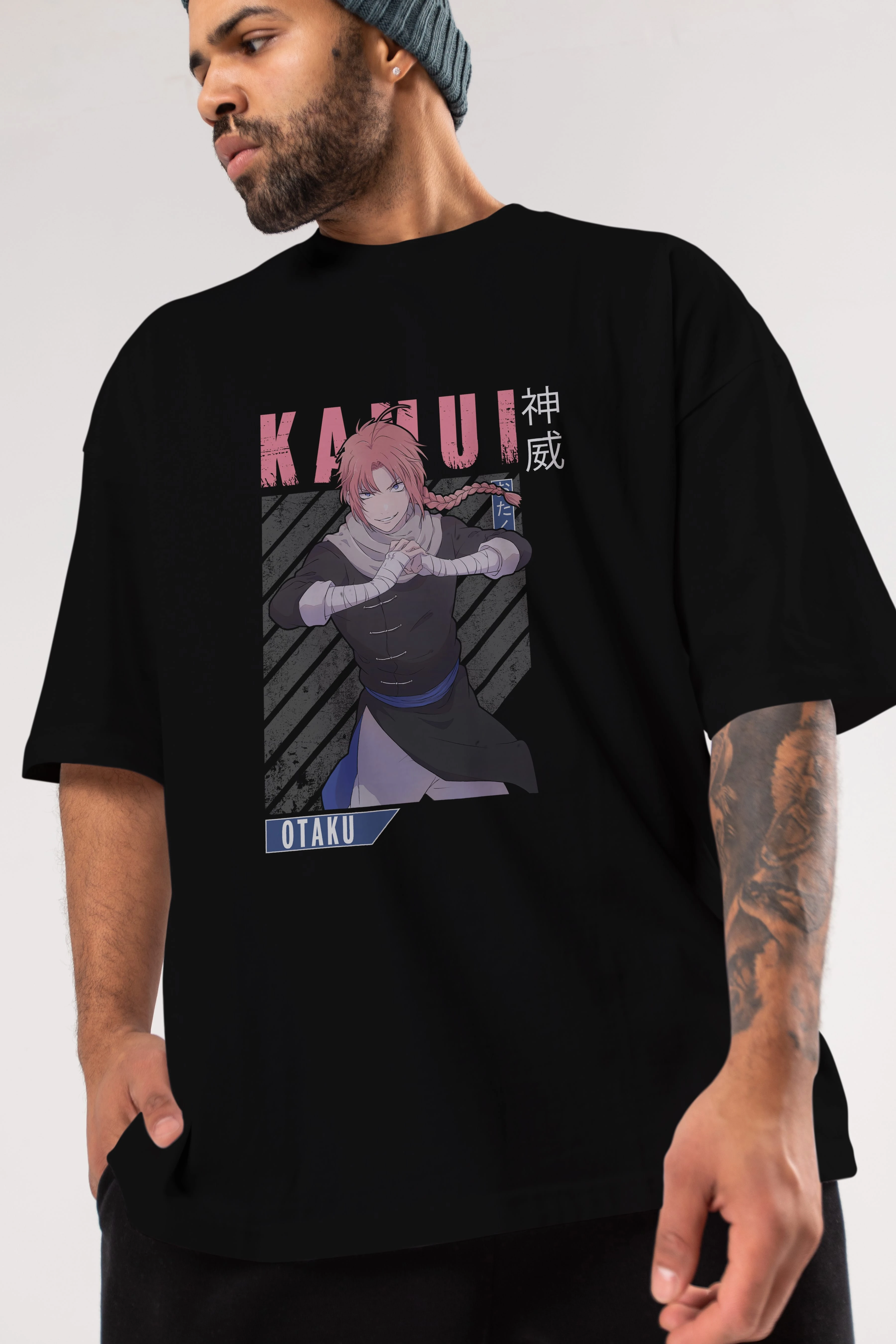 Kamui GINTAMA Anime Ön Baskılı Oversize t-shirt %100 pamuk Erkek Kadın Unisex
