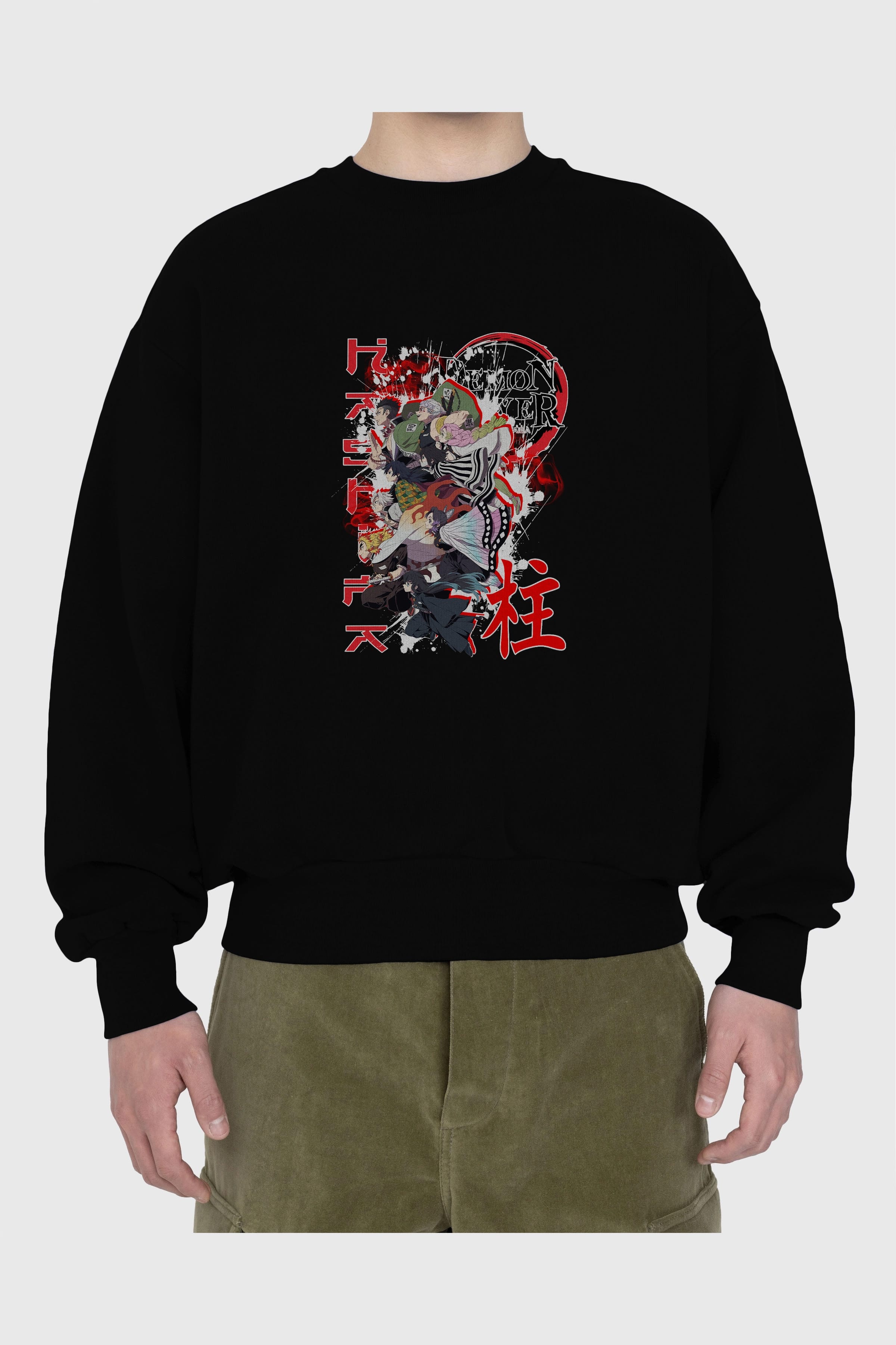 DEMON SLAYER SLAYERS Anime Ön Baskılı Oversize Sweatshirt Erkek Kadın Unisex