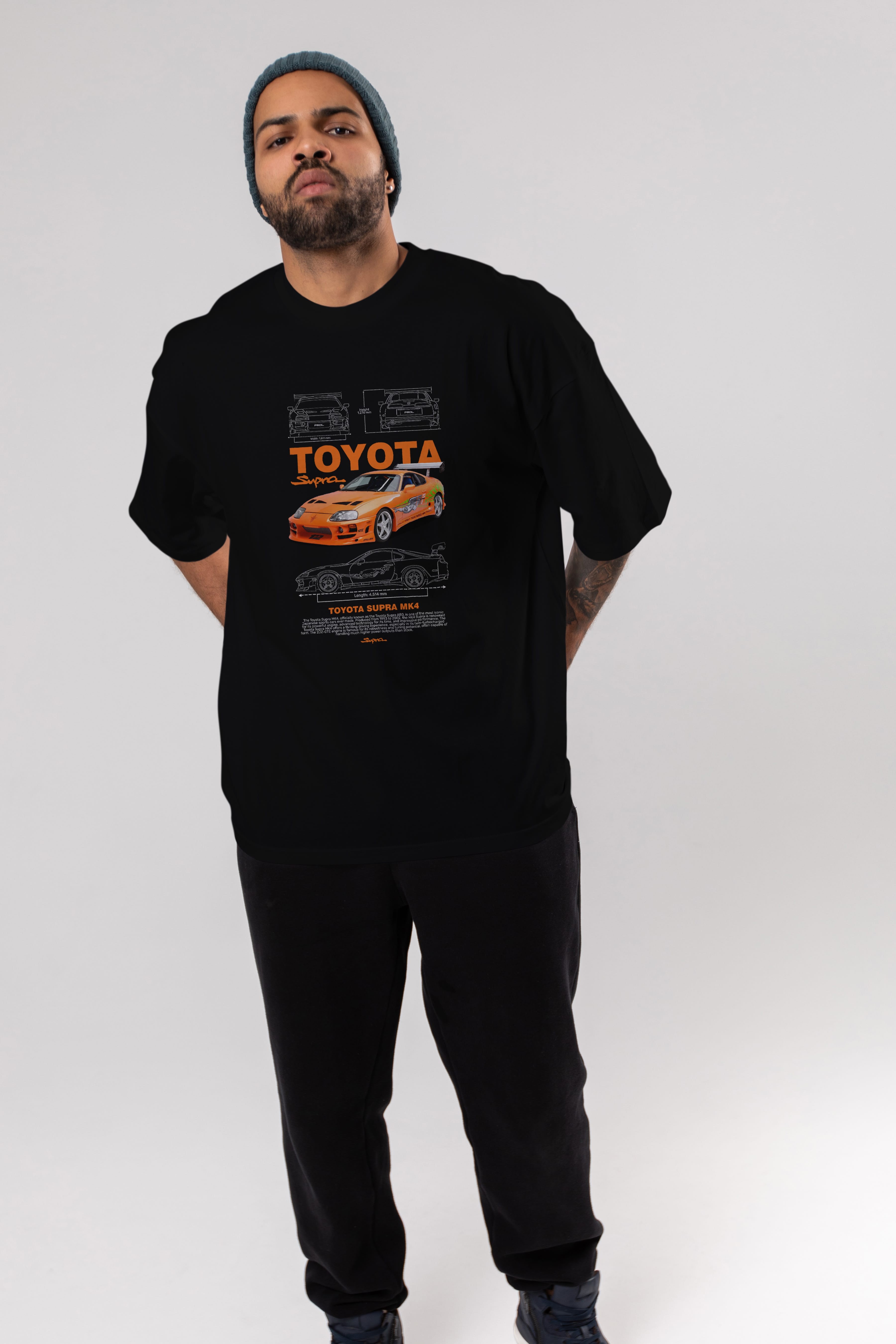 toyota supra mk4 fast and furious Ön Baskılı Oversize t-shirt Erkek Kadın Unisex %100 Pamuk Bisiklet Yaka tişort