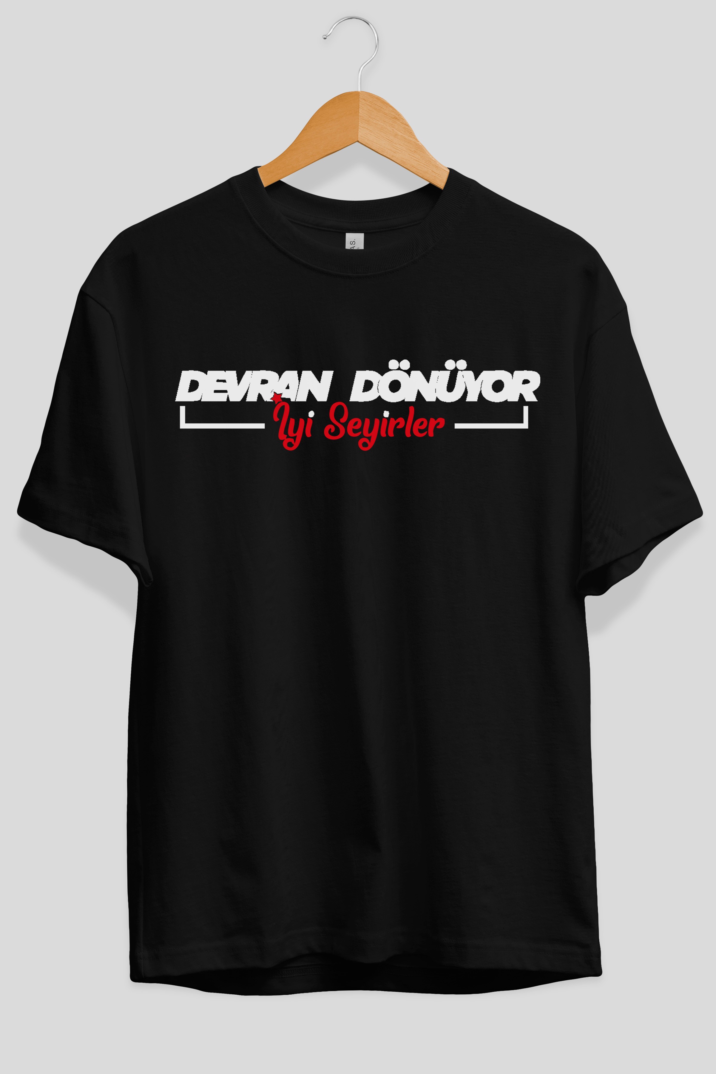 Devran Dönüyor İyi Seyirler Ön Baskılı Oversize t-shirt %100 pamuk Erkek Kadın Unisex