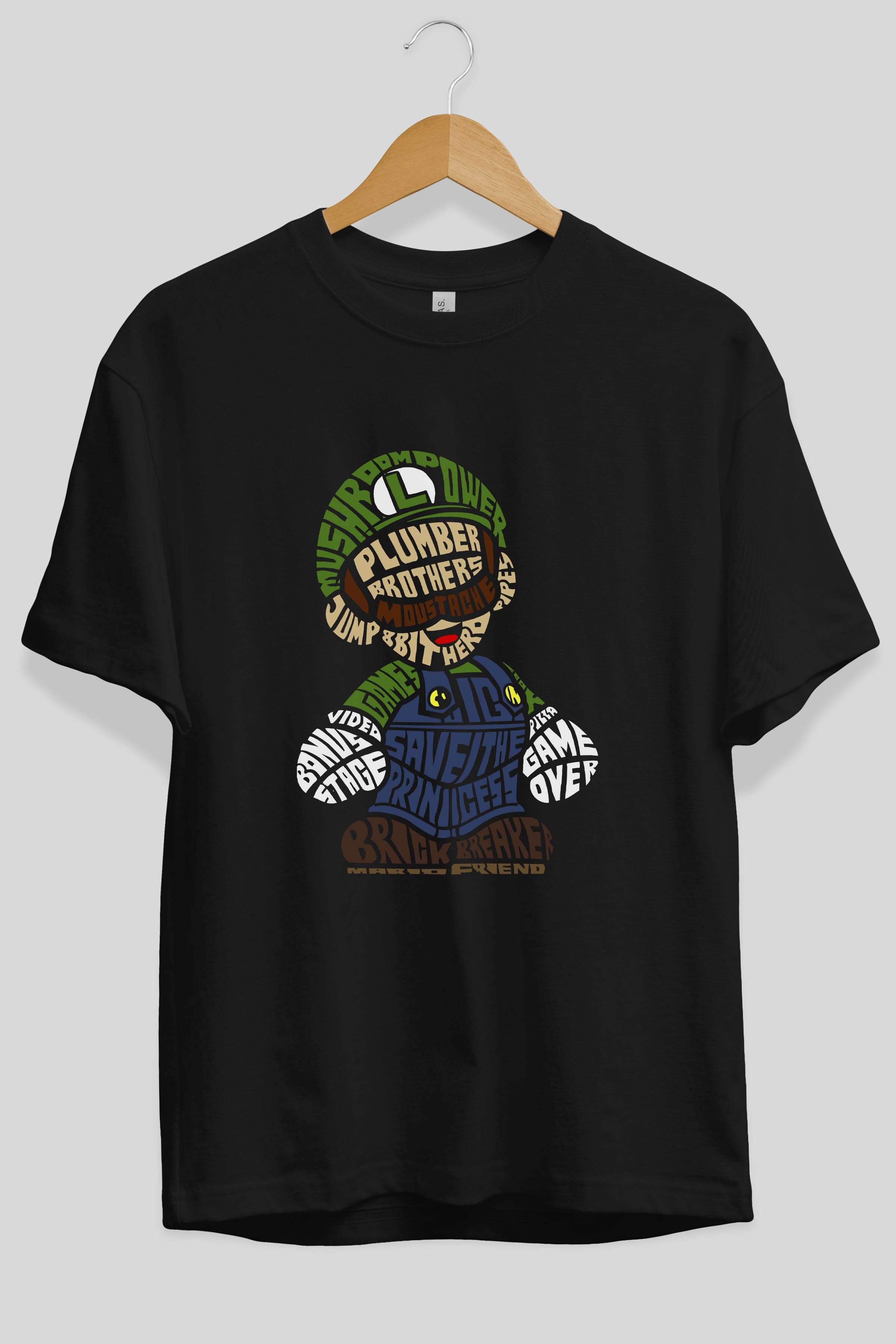 Plumber Brothers Ön Baskılı Oversize t-shirt %100 pamuk Erkek Kadın Unisex