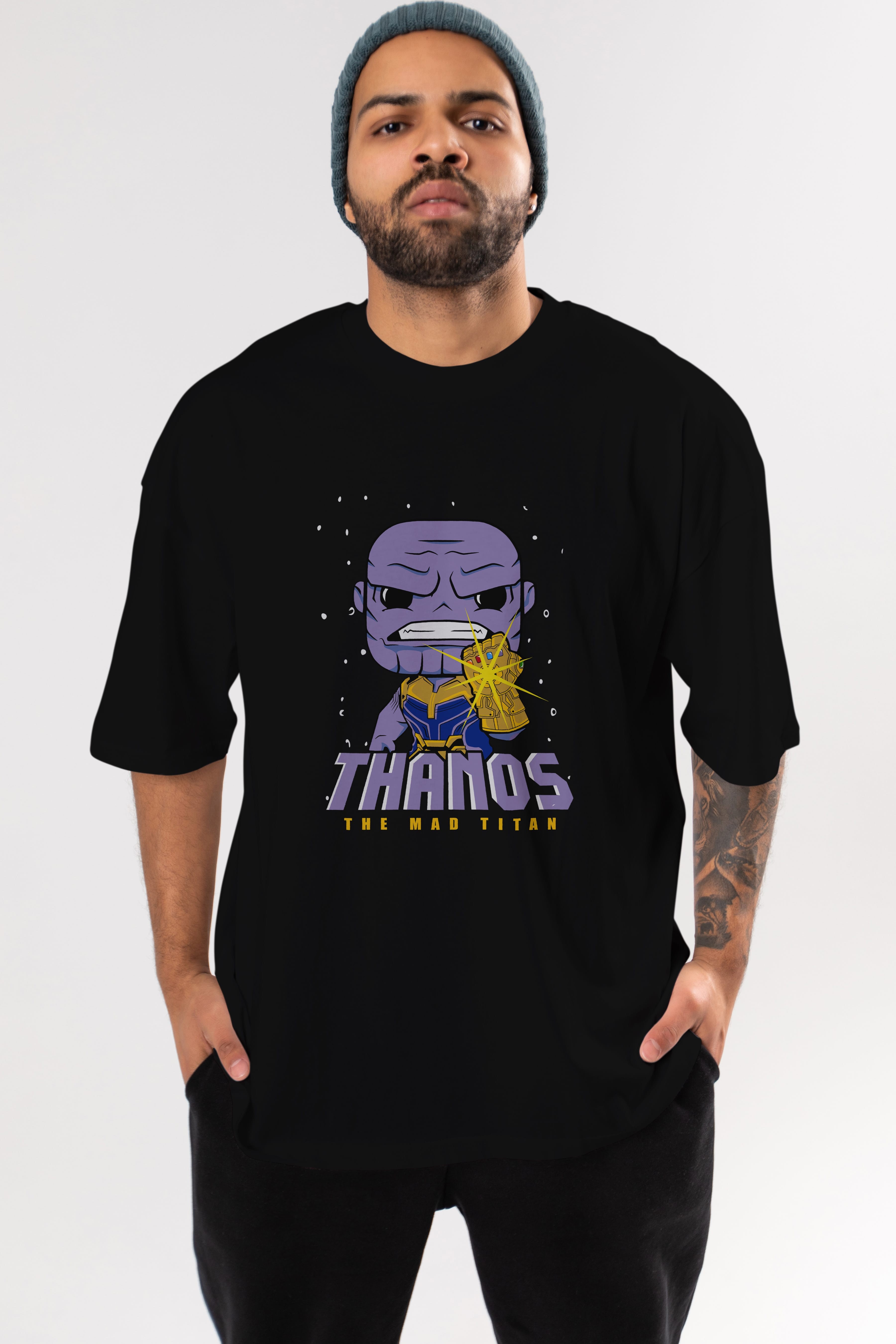 Thanos (1) Ön Baskılı Oversize t-shirt Erkek Kadın Unisex %100 Pamuk Bisiklet Yaka tişort