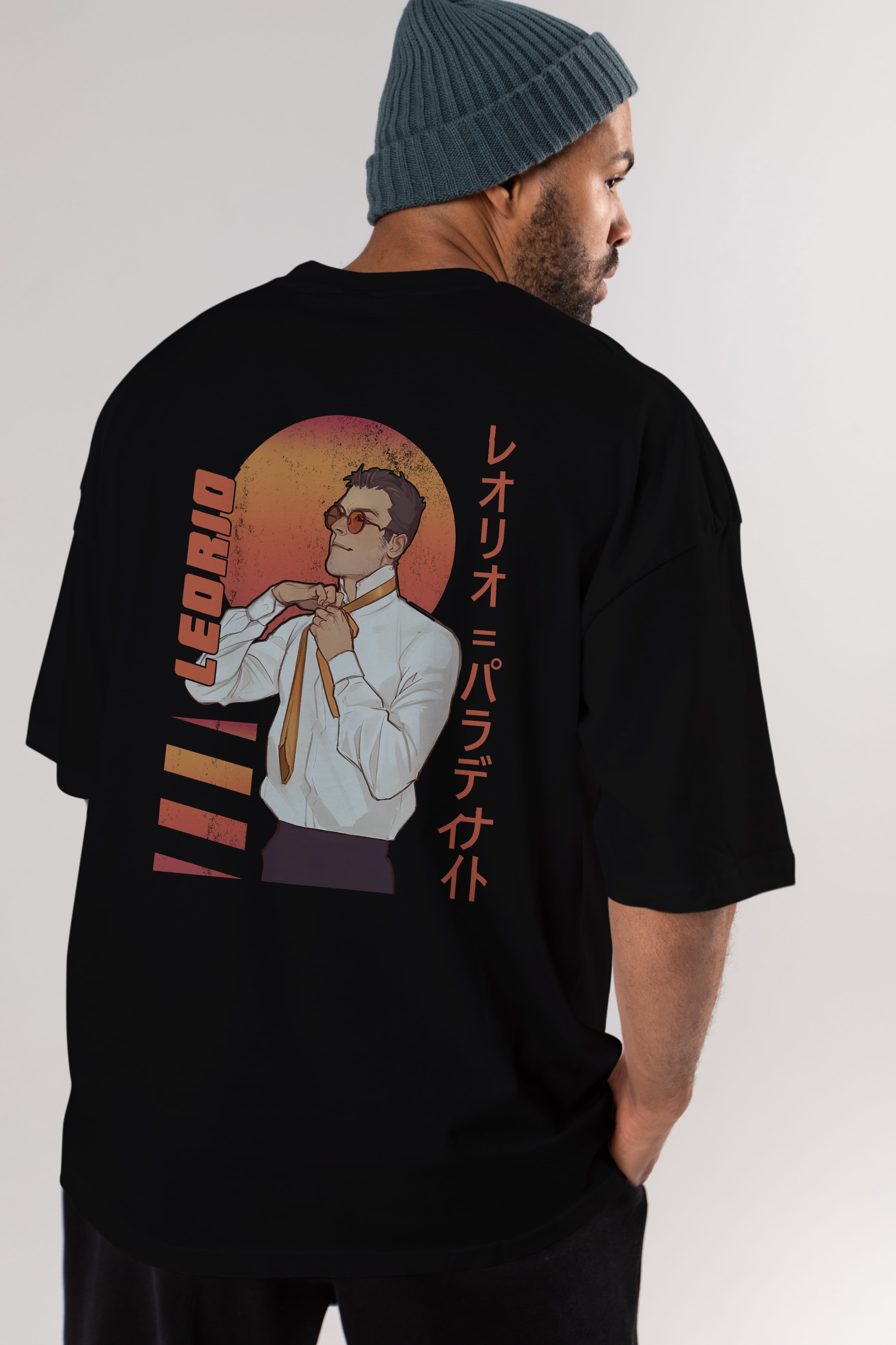 Leorio Paladiknight 5 (2) Anime Arka Baskılı Oversize t-shirt Erkek Kadın Unisex