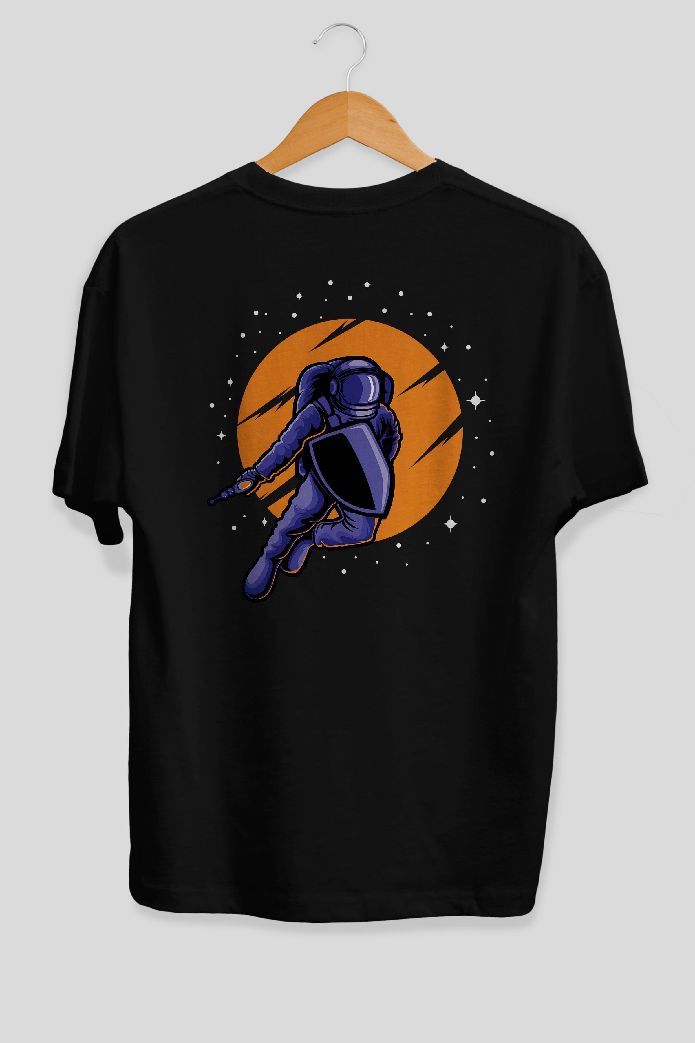 Astro Wars Arka Baskılı Oversize t-shirt Erkek Kadın Unisex