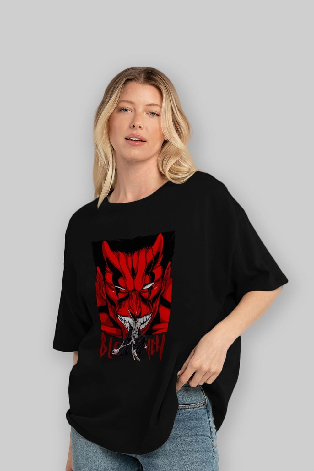 KENPACHI ZARAKI BLEACH Anime Ön Baskılı Oversize t-shirt %100 pamuk Erkek Kadın Unisex