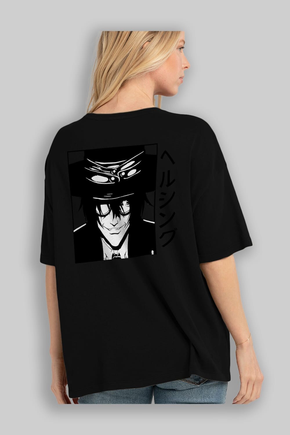 Alucard 1 Anime Arka Baskılı Oversize t-shirt Erkek Kadın Unisex