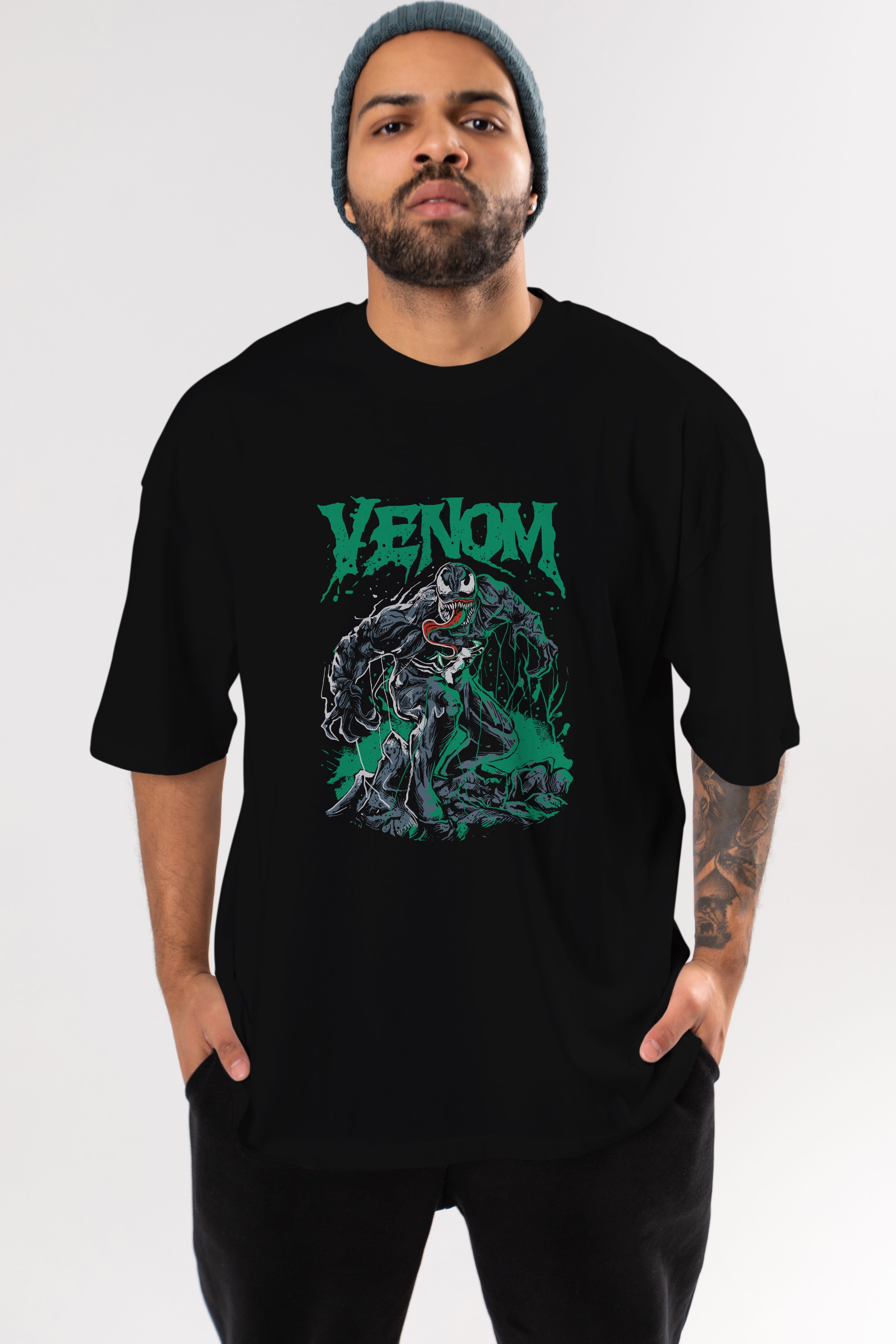 Venom (3) Ön Baskılı Oversize t-shirt Erkek Kadın Unisex %100 Pamuk Bisiklet Yaka tişort