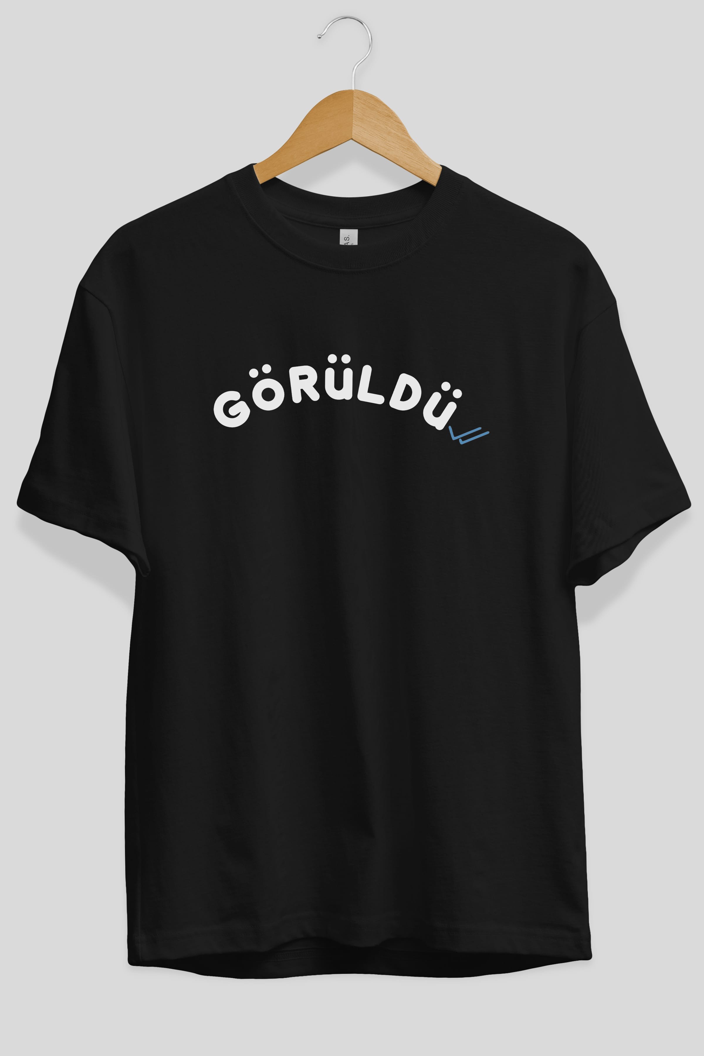 Görüldü Ön Baskılı Oversize t-shirt %100 pamuk Erkek Kadın Unisex