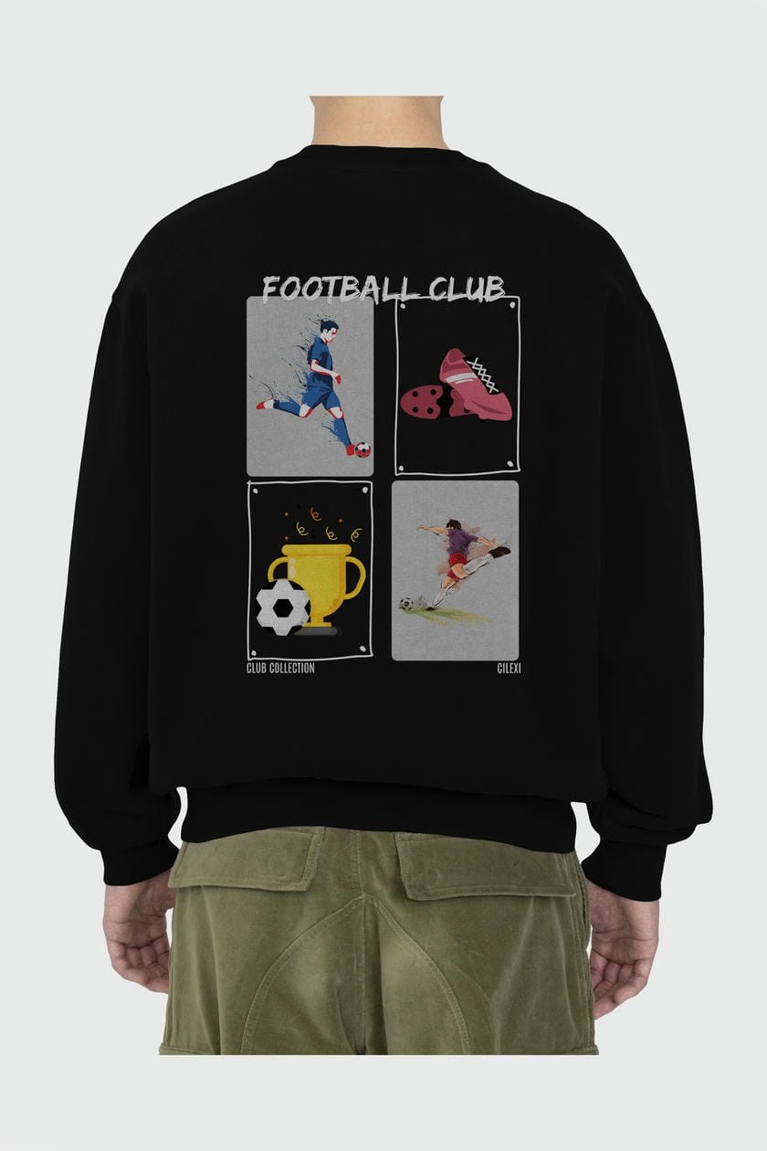 Football Club Arka Baskılı Oversize Sweatshirt Erkek Kadın Unisex