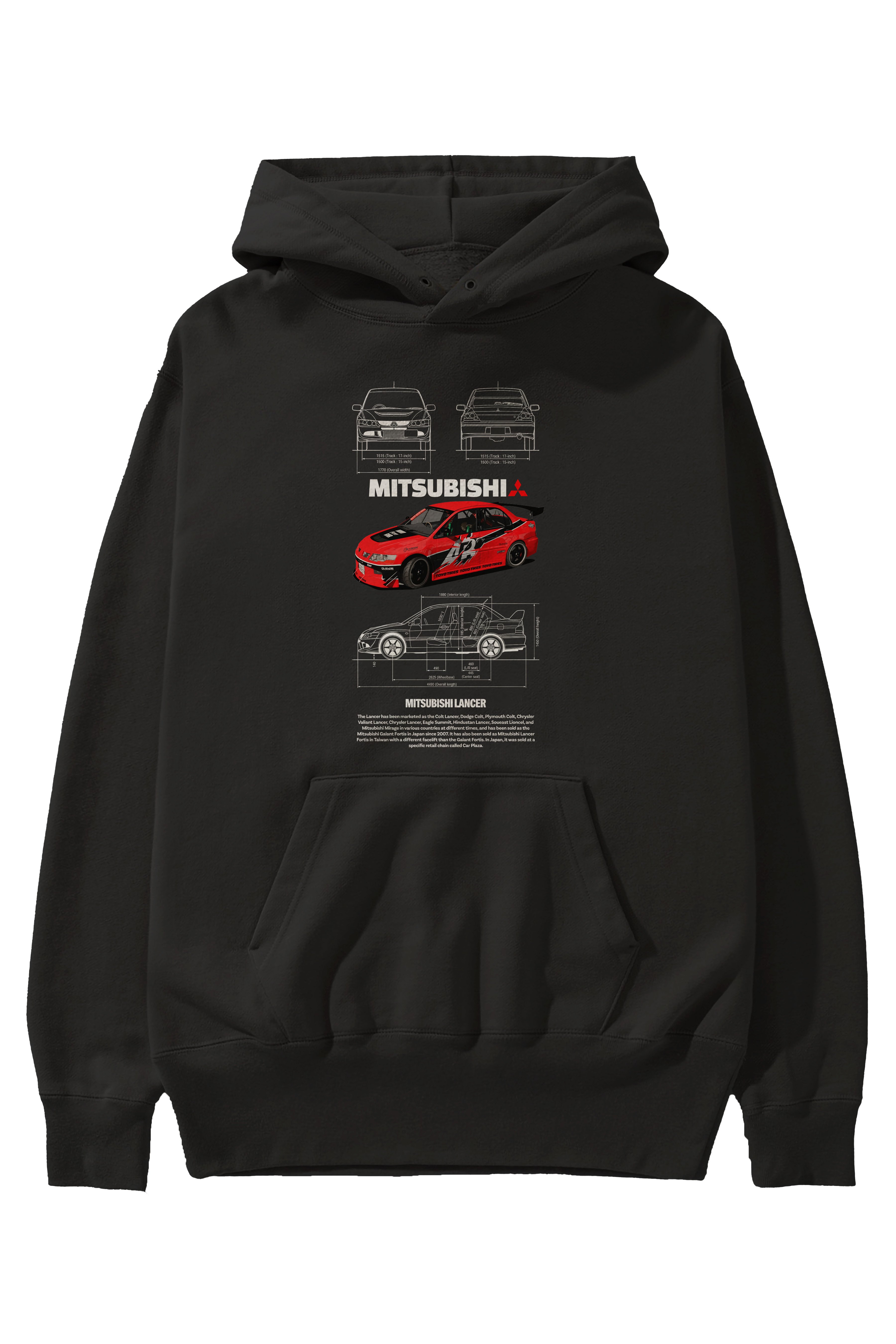 MITSUBISHI LANCER Ön Baskılı Hoodie Oversize Kapüşonlu Sweatshirt Erkek Kadın Unisex