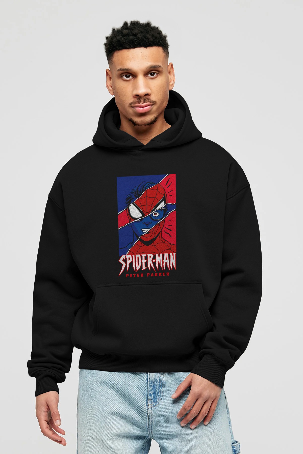 Spiderman (13) Ön Baskılı Hoodie Oversize Kapüşonlu Sweatshirt Erkek Kadın Unisex