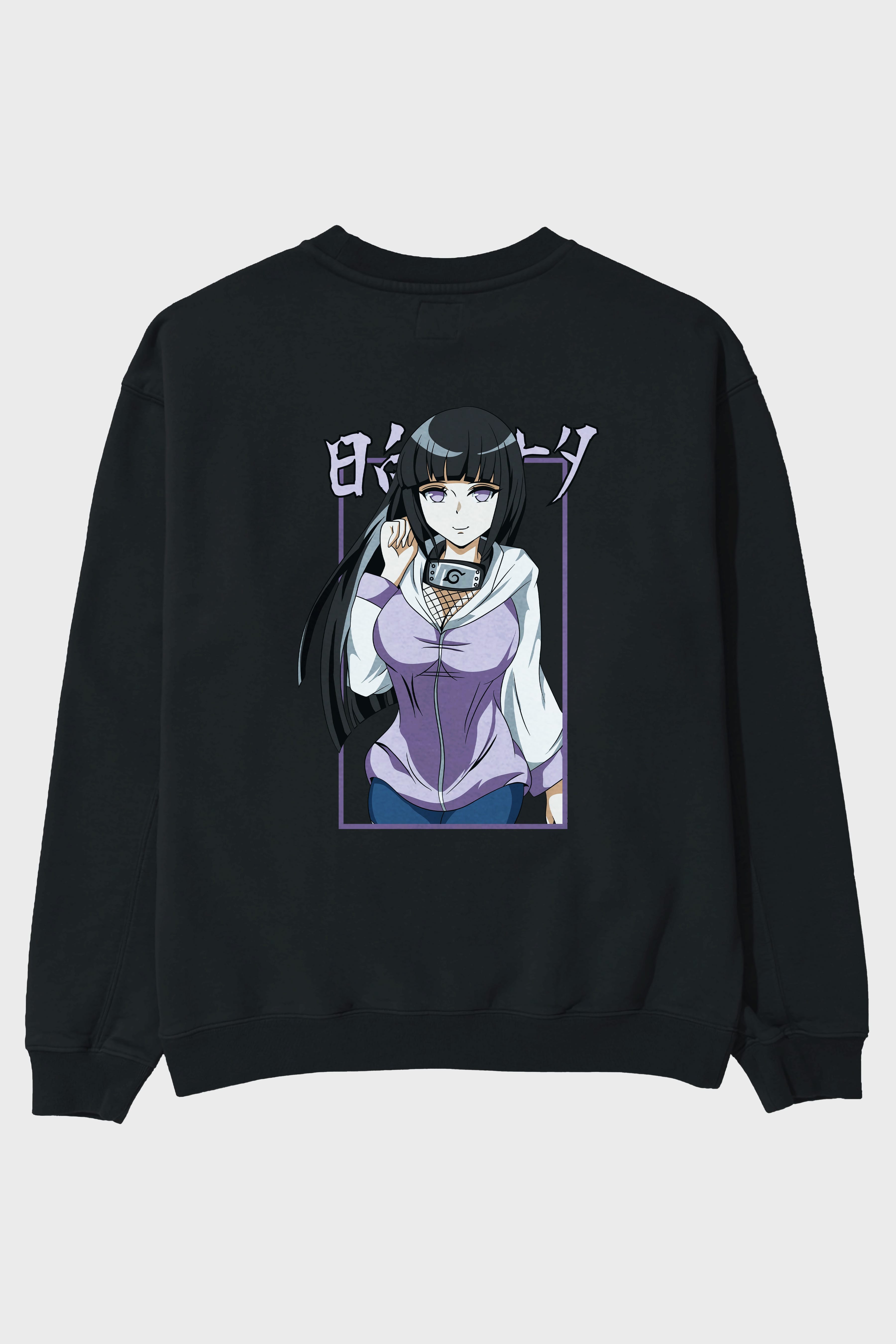Hinata NARUTO Anime Arka Baskılı Oversize Sweatshirt Erkek Kadın Unisex