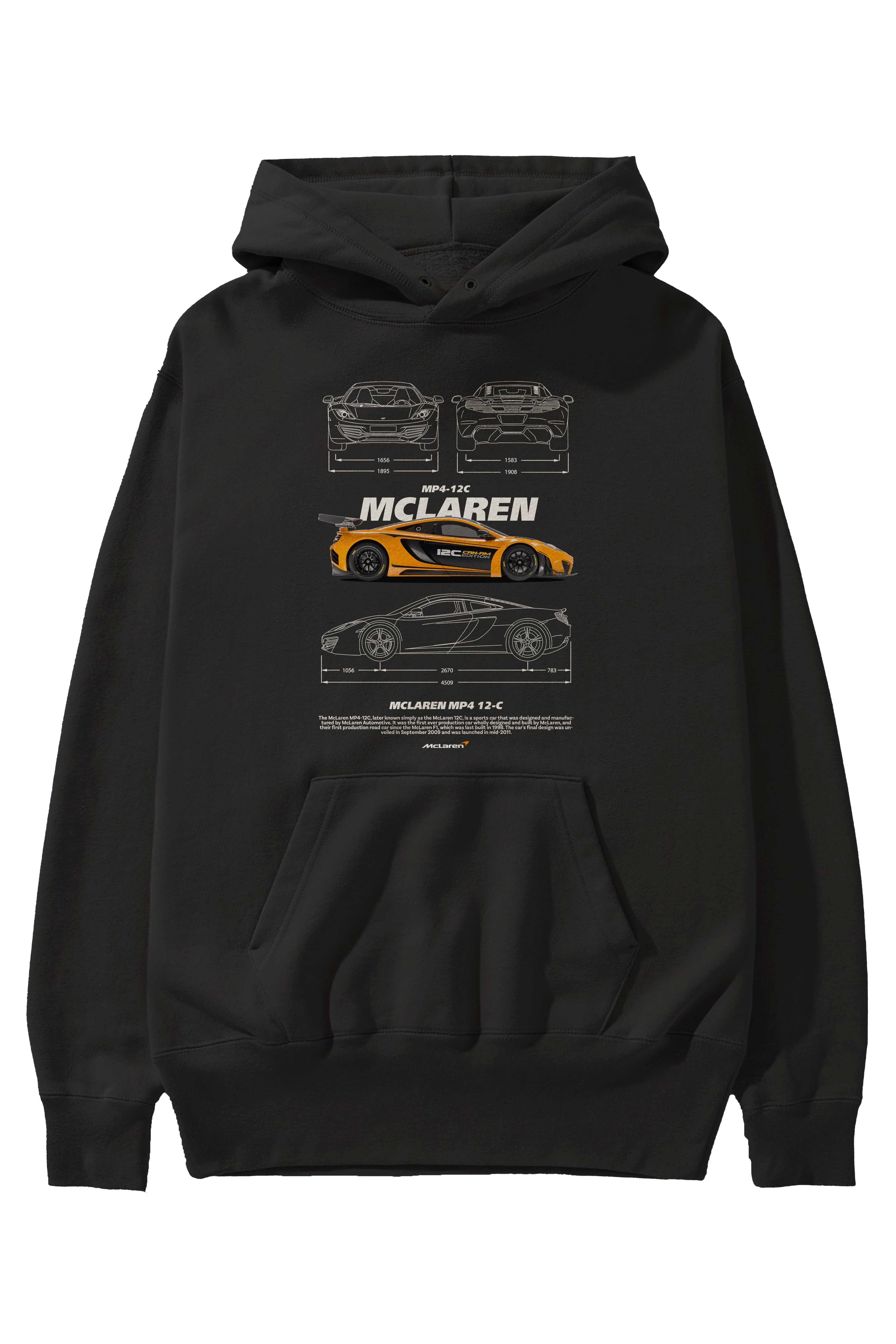 MCLAREN MP4 Ön Baskılı Hoodie Oversize Kapüşonlu Sweatshirt Erkek Kadın Unisex