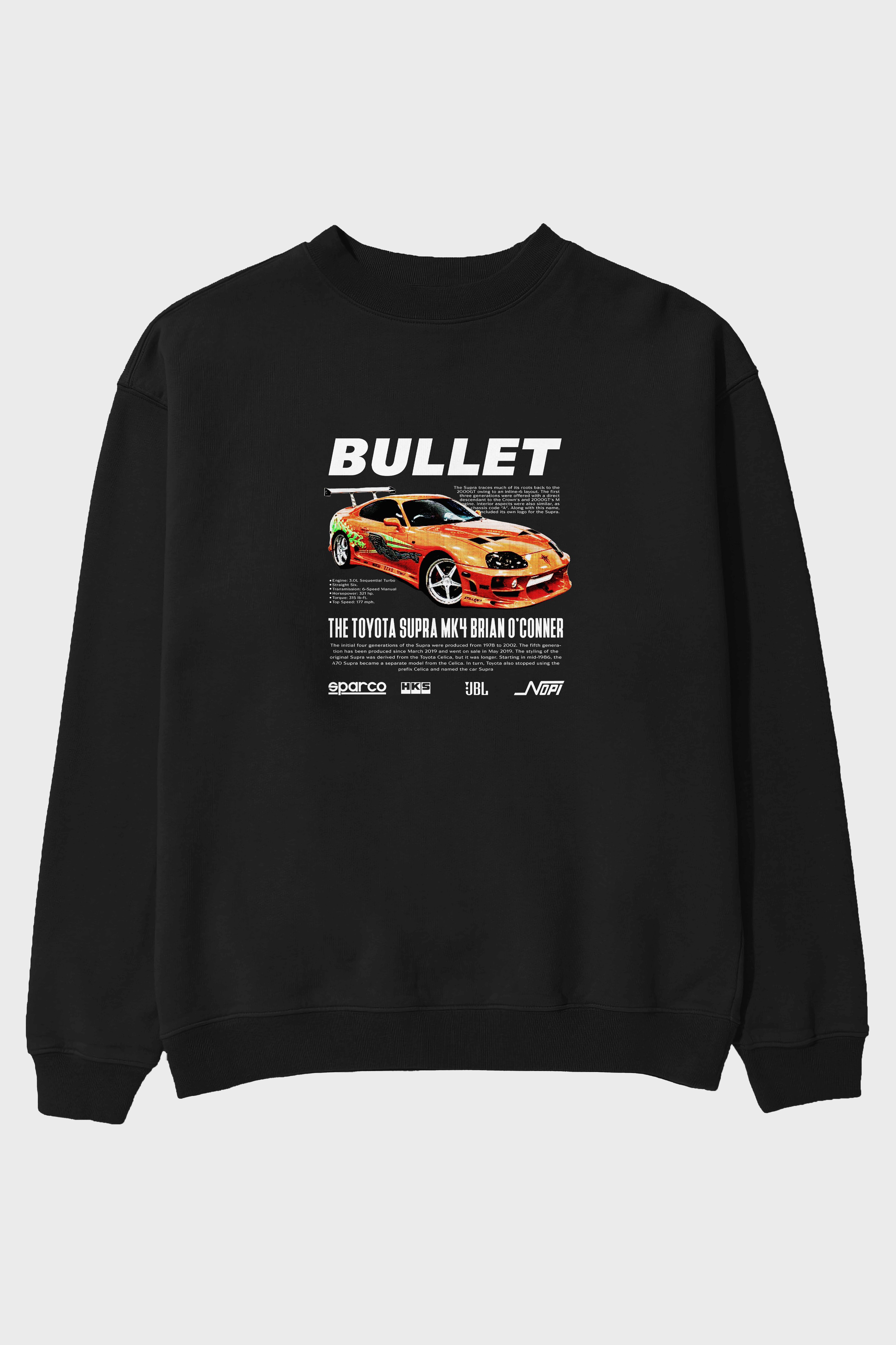 TOYOTA SUPRA MK4 Bullet Ön Baskılı Anime Oversize Sweatshirt Erkek Kadın Unisex