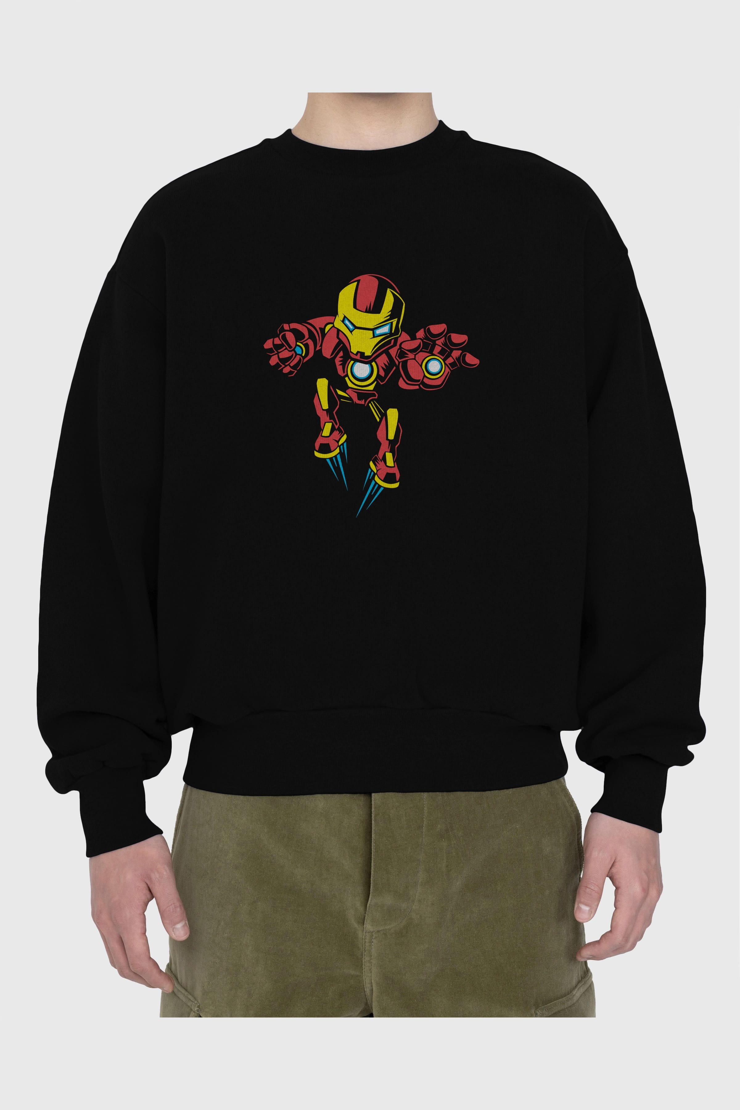 iron man (1) Ön Baskılı Oversize Sweatshirt Erkek Kadın Unisex