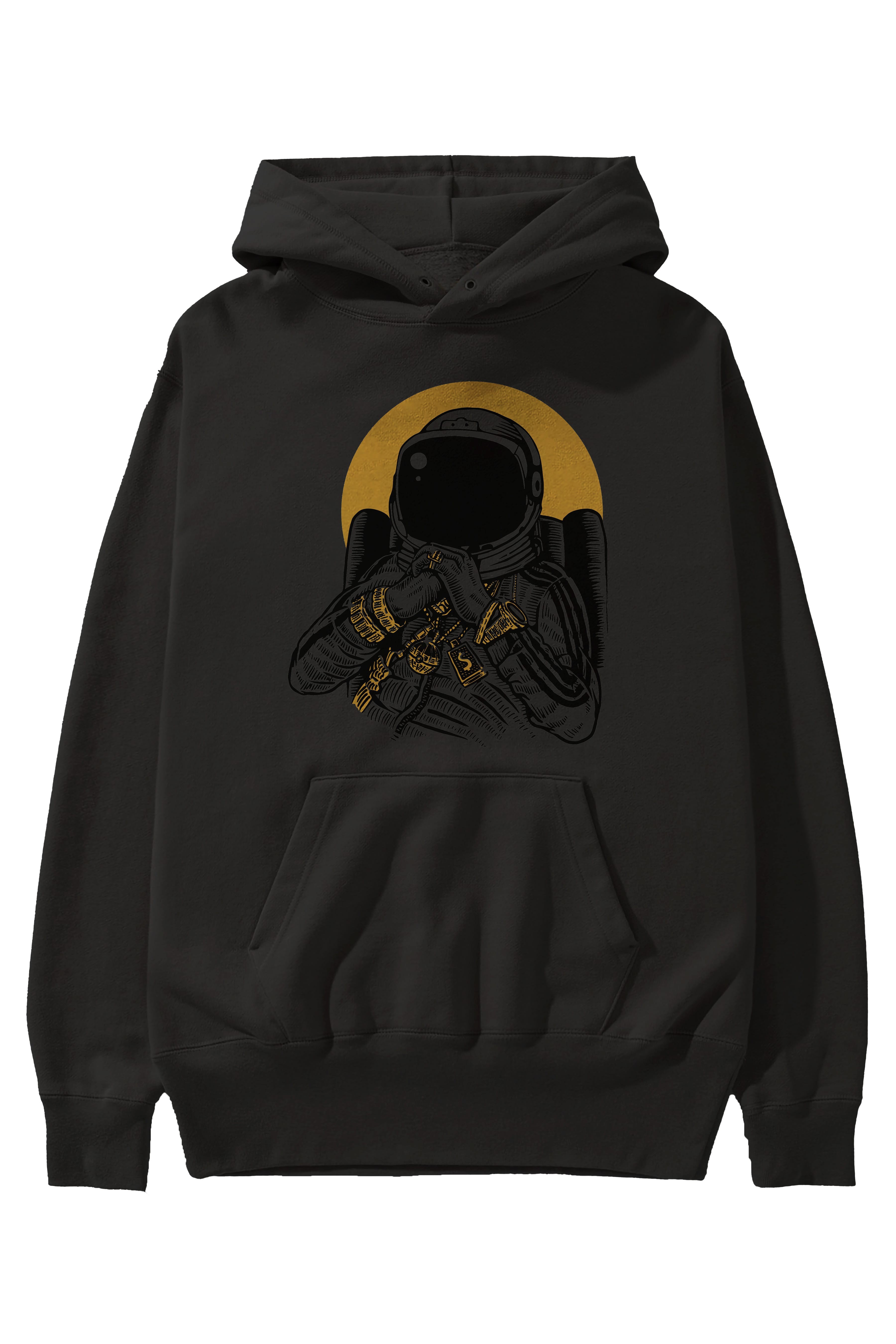 Space Dee Jay Ön Baskılı Hoodie Oversize Kapüşonlu Sweatshirt Erkek Kadın Unisex