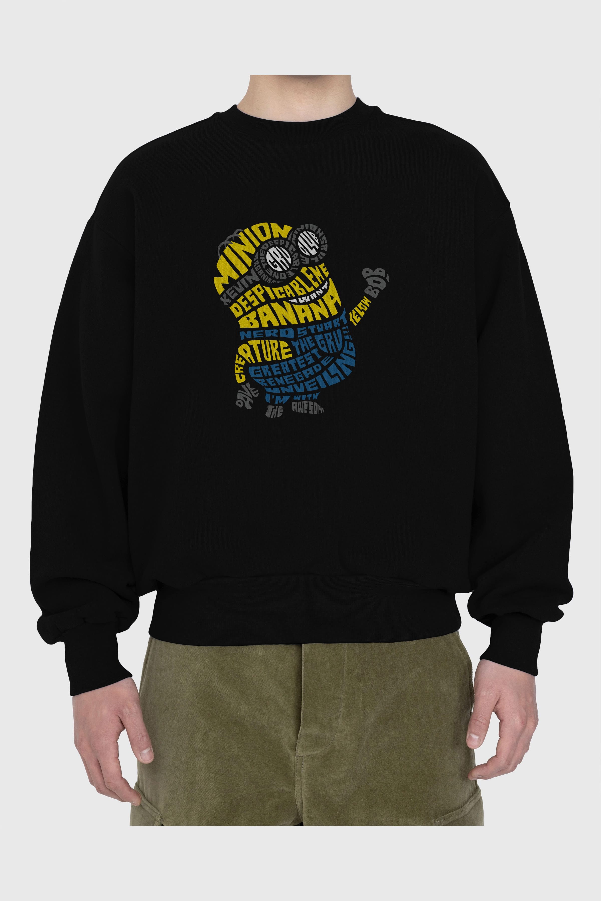 Minion Ön Baskılı Oversize Sweatshirt Erkek Kadın Unisex