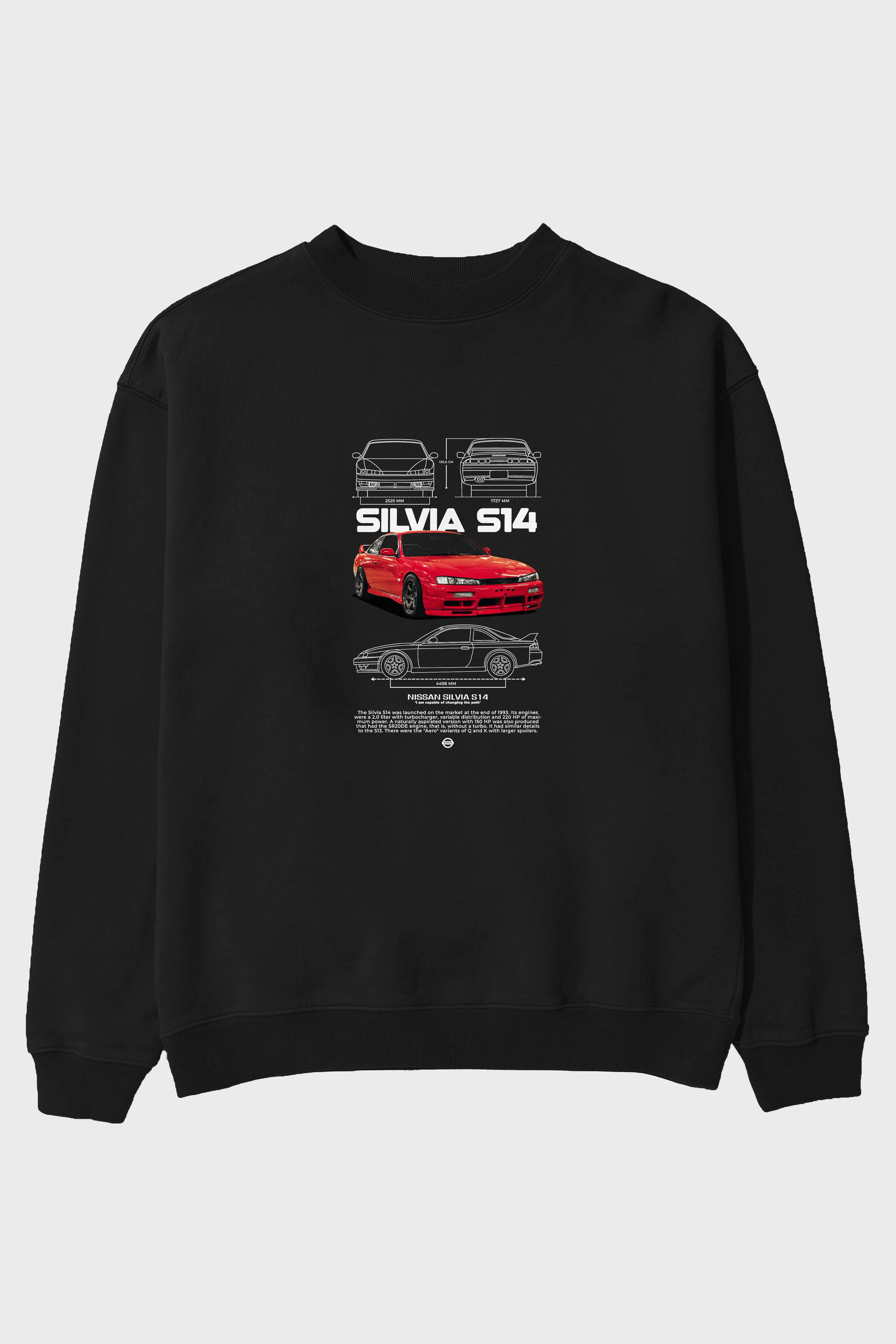 Nissan Silvia s14 Ön Baskılı Anime Oversize Sweatshirt Erkek Kadın Unisex