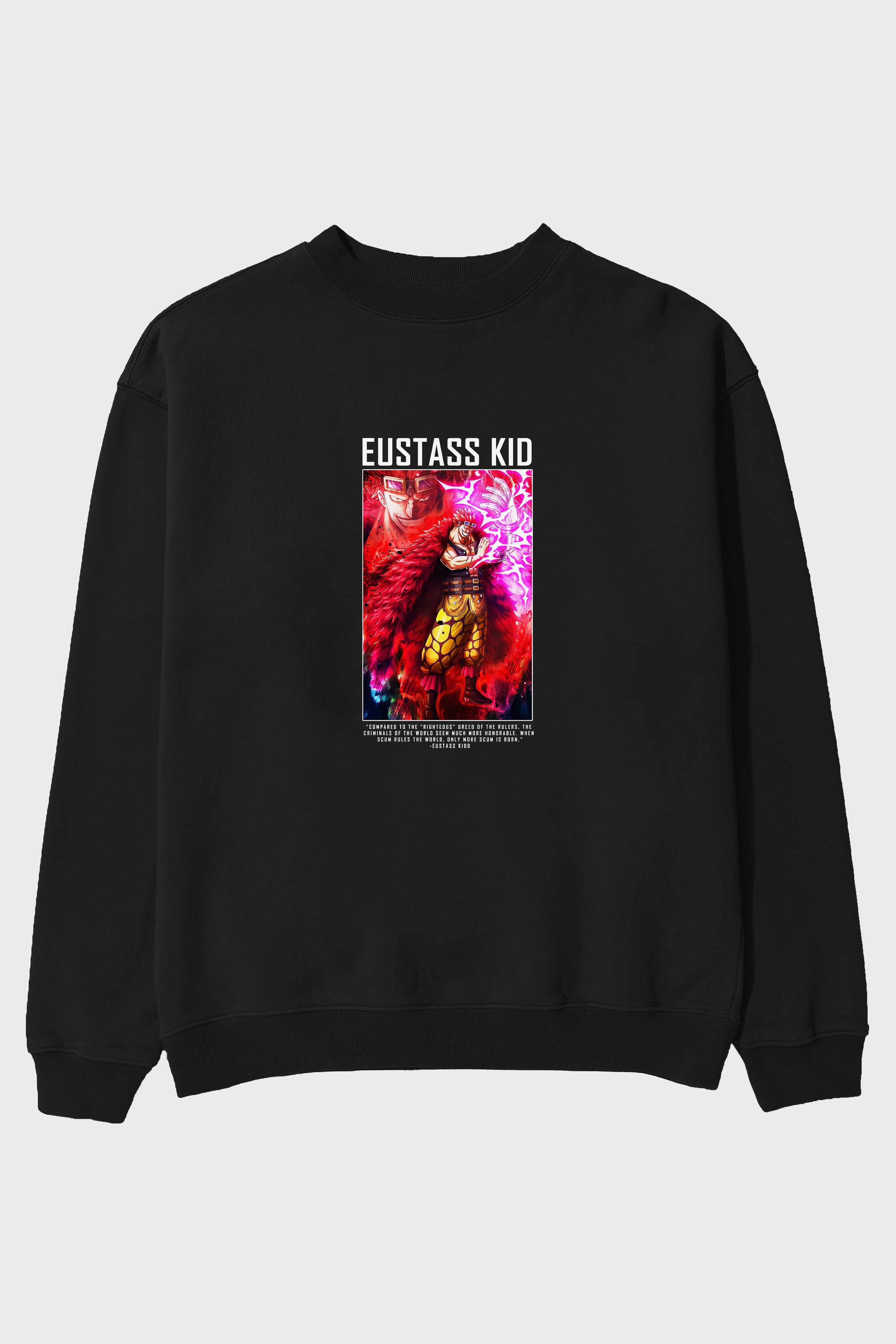 Eustass Kid Ön Baskılı Anime Oversize Sweatshirt Erkek Kadın Unisex